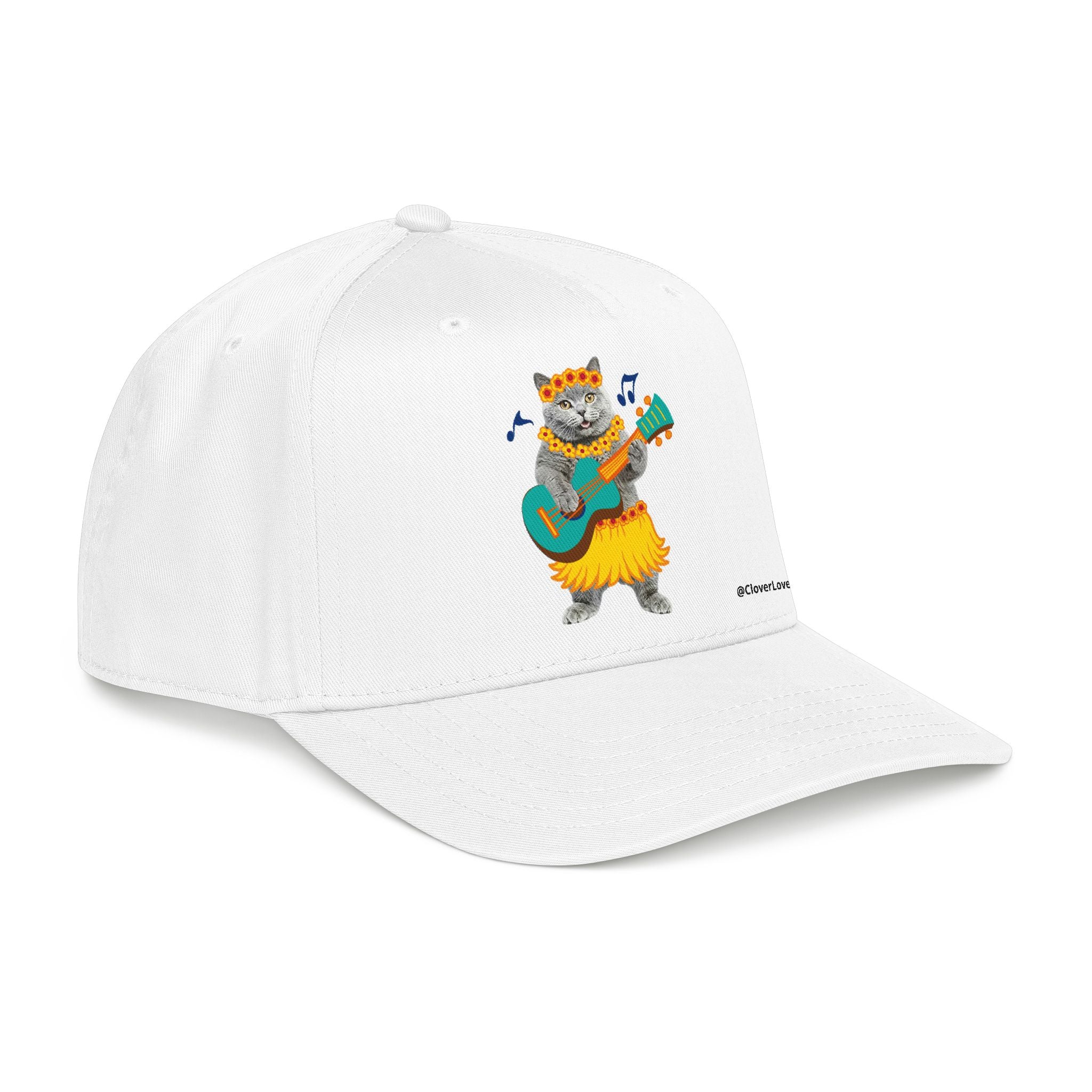 Summer Cat Guitar Hat – Personalized Pet Lover Baseball Cap, Fun Beach Vacation Gift
