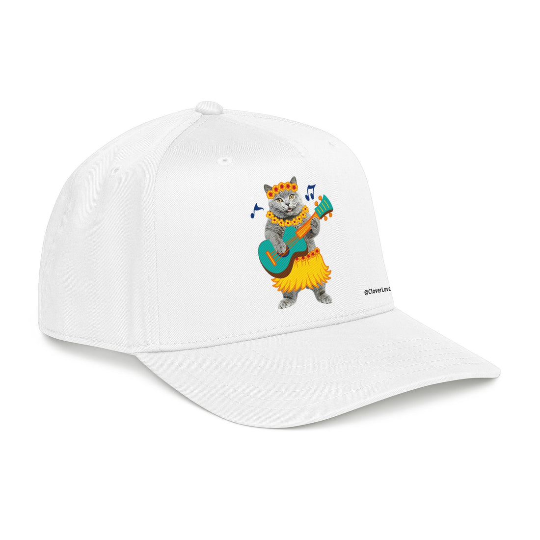 Summer Cat Guitar Hat – Personalized Pet Lover Baseball Cap, Fun Beach Vacation Gift