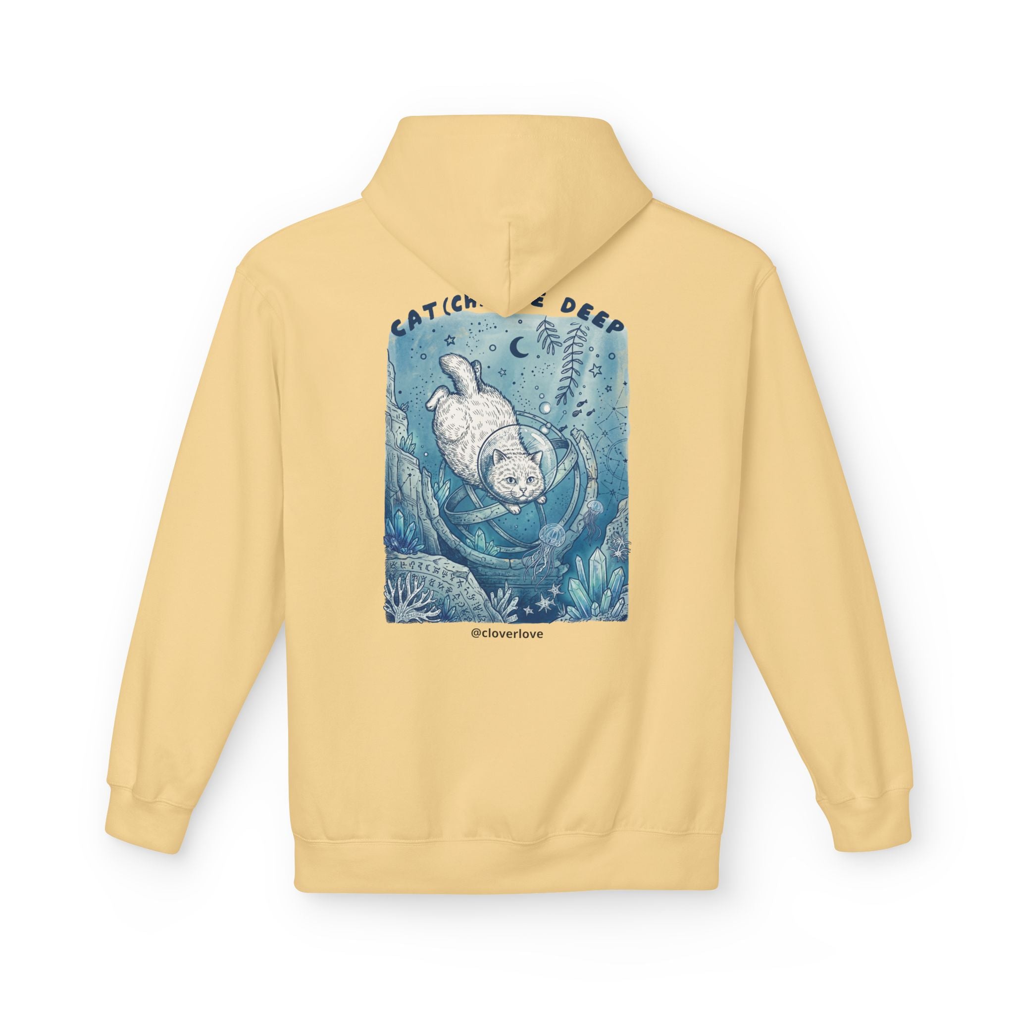 Katzen-Tiefseeabenteuer-Kapuzenpulli | Vintage Ozeanforscher Grafik-Sweatshirt