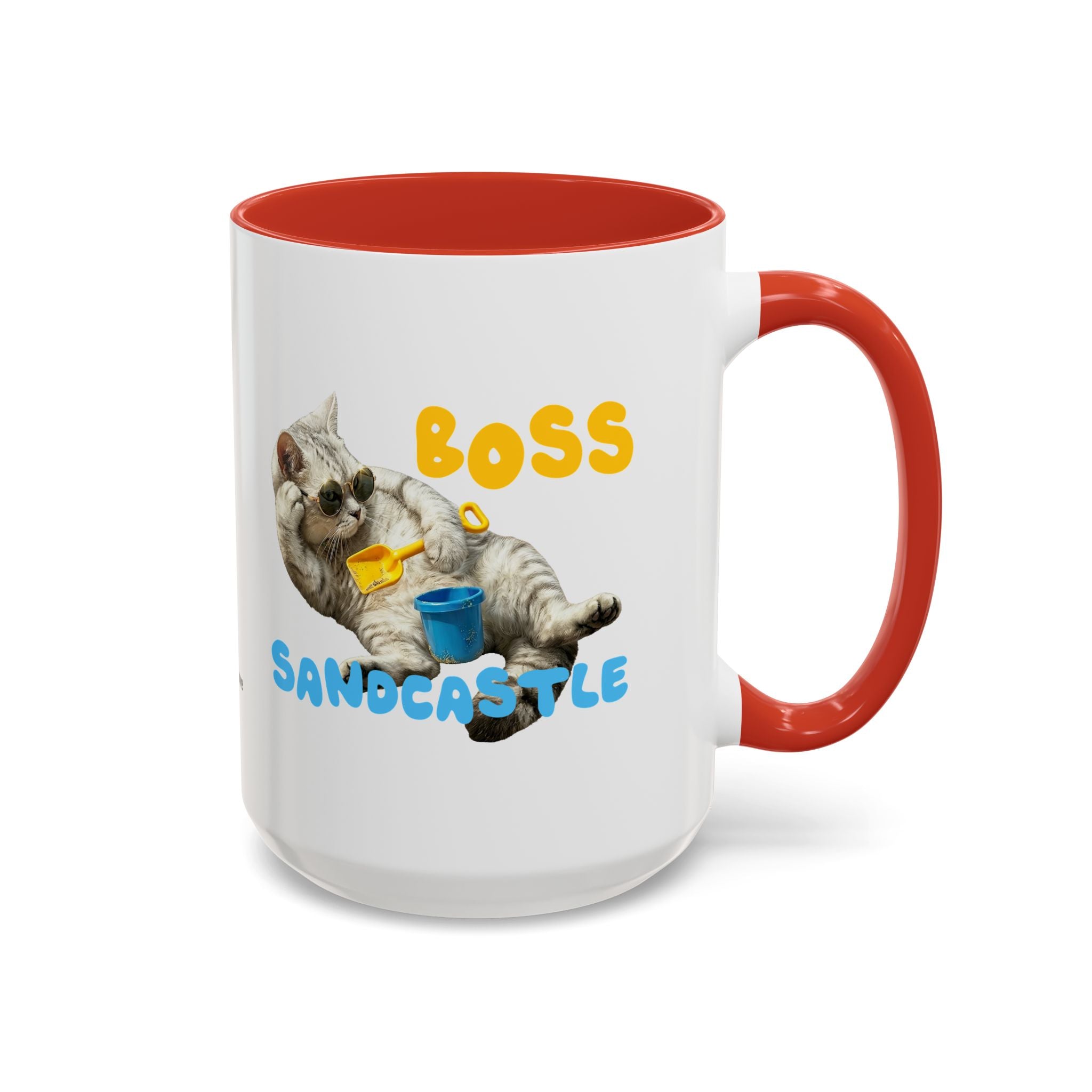 Funny Summer Cat Mug | Personalized Beach Cat Coffee Cup With Custom Text