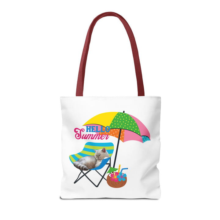 Summer Cat Tote Bag | Personalized Pet Photo Canvas Bag