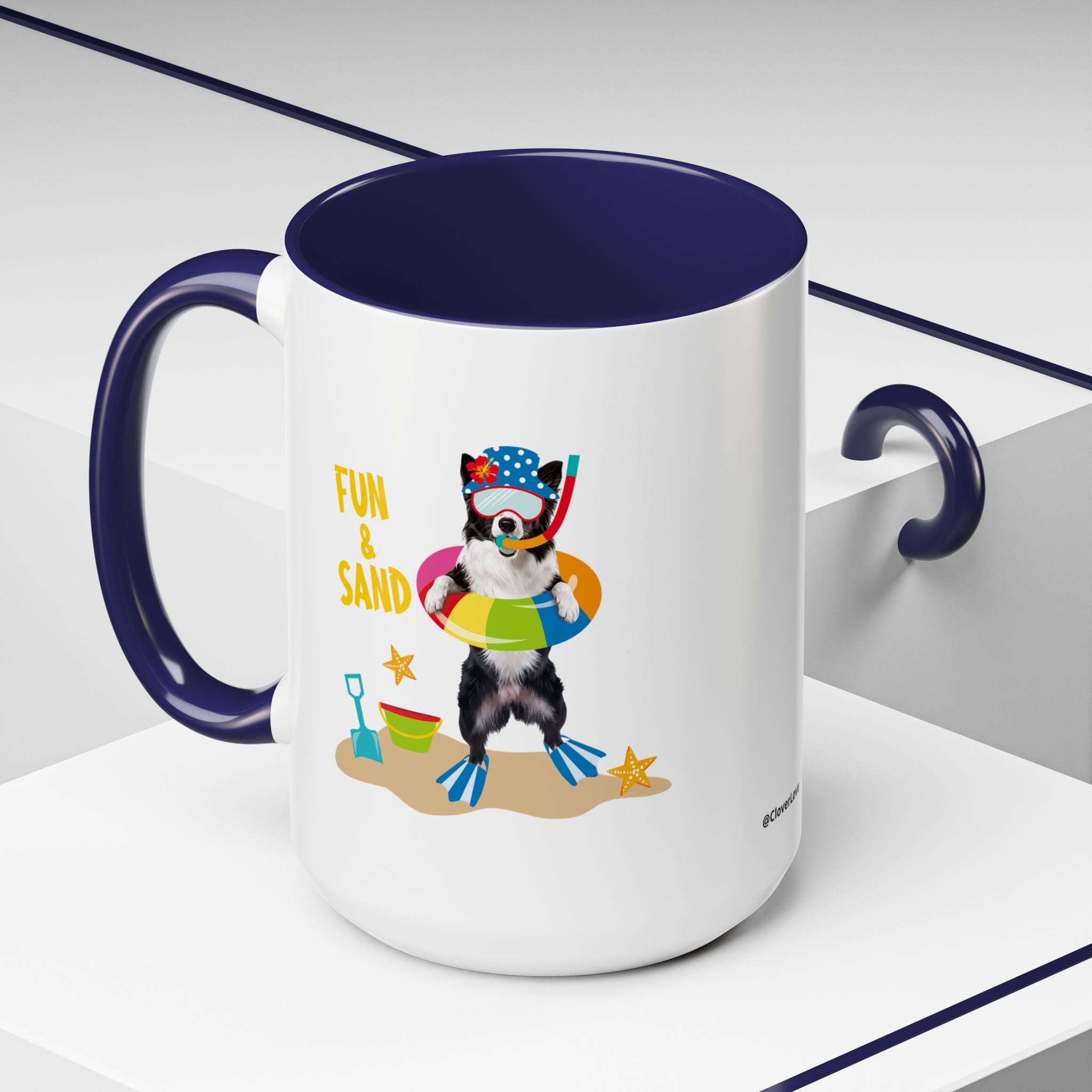 Sommer Tauchhund Tasse | Personalisierte Hundefoto Kaffeetasse mit individuellem Text