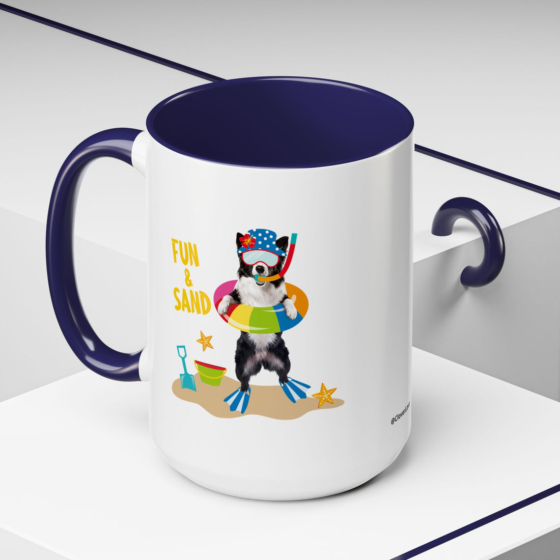 Sommer Tauchhund Tasse | Personalisierte Hundefoto Kaffeetasse mit individuellem Text