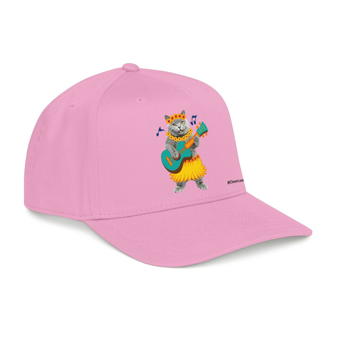 Summer Cat Guitar Hat – Personalized Pet Lover Baseball Cap, Fun Beach Vacation Gift