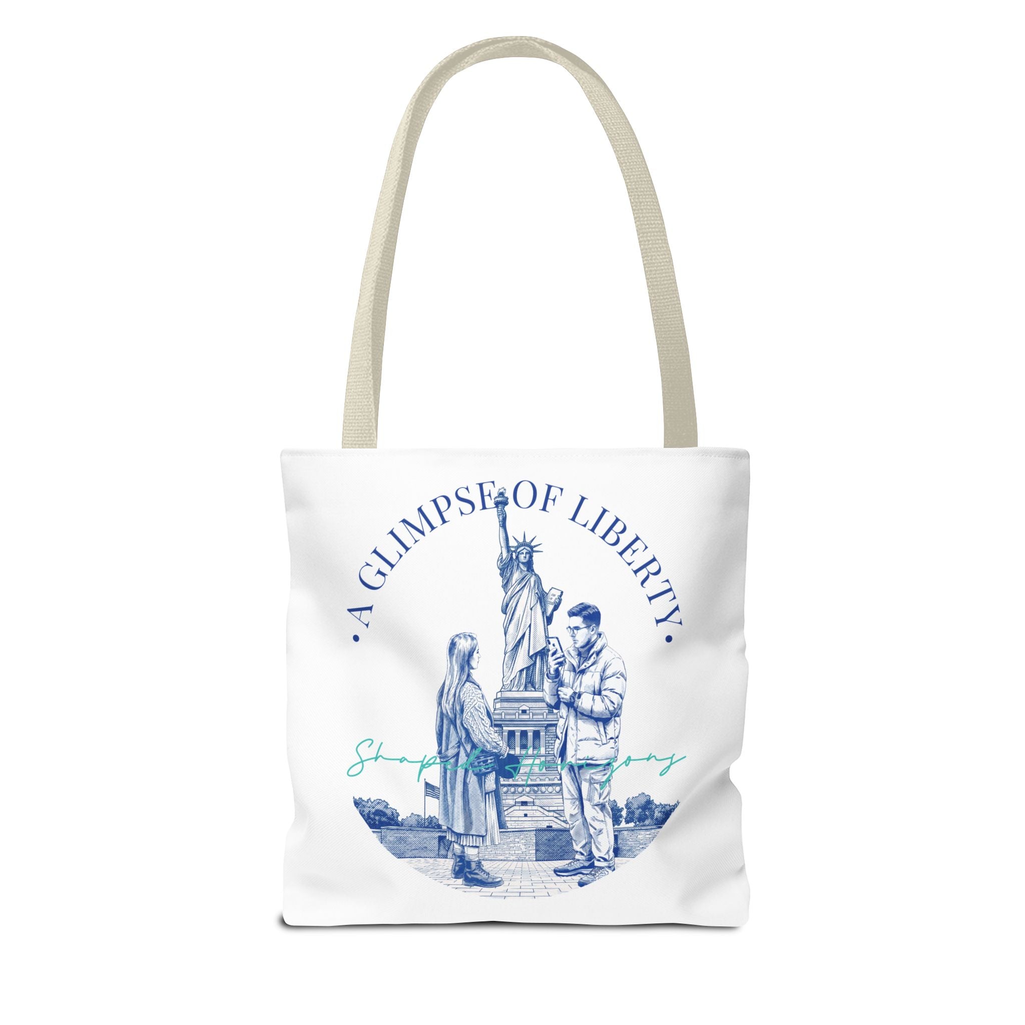 A Glimpse Of Liberty Travel Tote Bag | Statue of Liberty New York Canvas Tote Bag