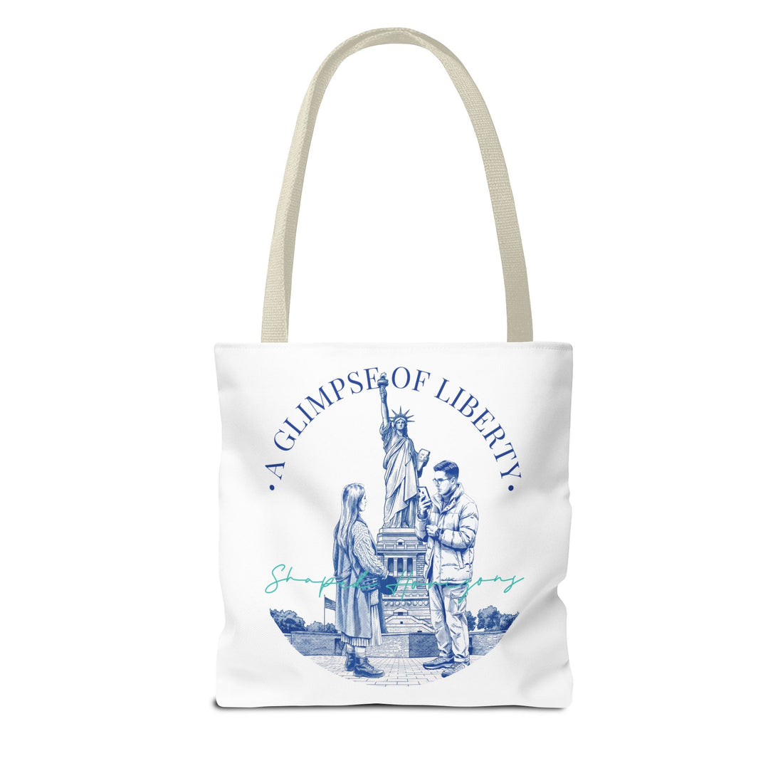 A Glimpse Of Liberty Travel Tote Bag | Statue of Liberty New York Canvas Tote Bag