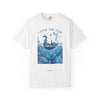 Cat in Ocean Fantasy T-Shirt - Vintage Blue Animal Shirt for Cat Lovers
