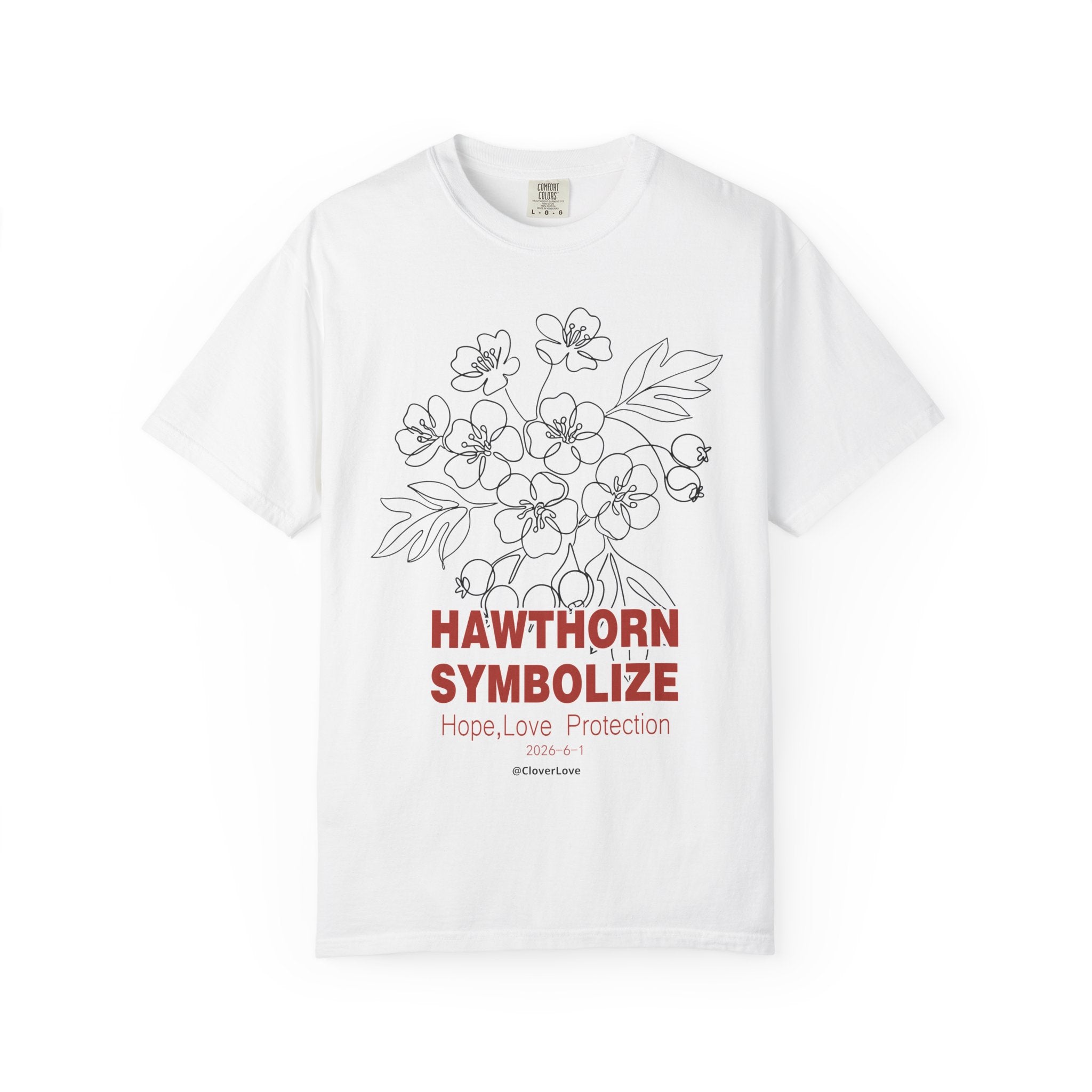 Hawthorn Flower T-Shirt - Botanical Graphic Shirt for Flower Lovers