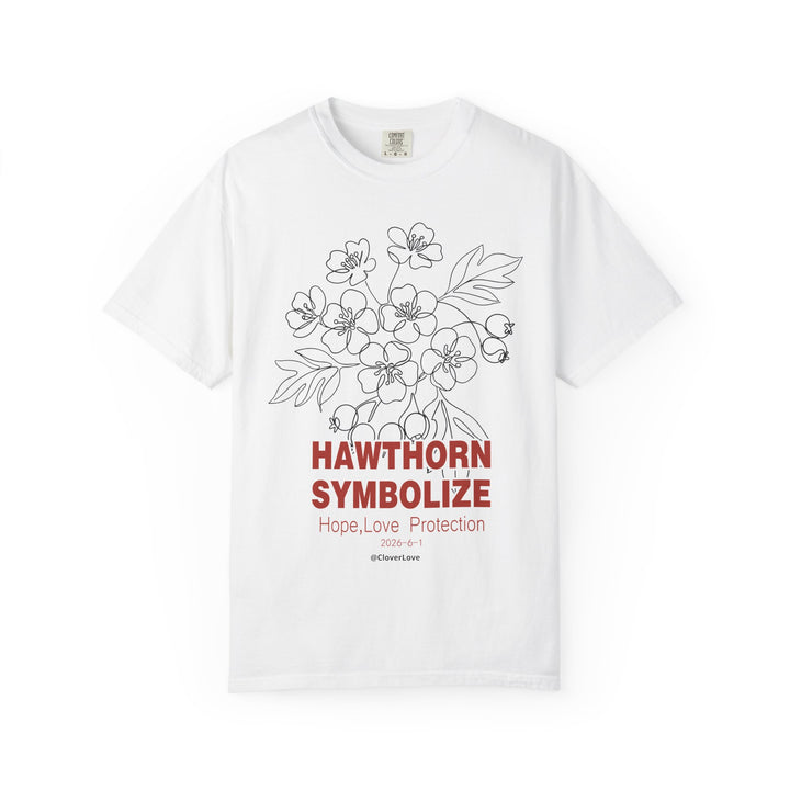 Hawthorn Flower T-Shirt - Botanical Graphic Shirt for Flower Lovers