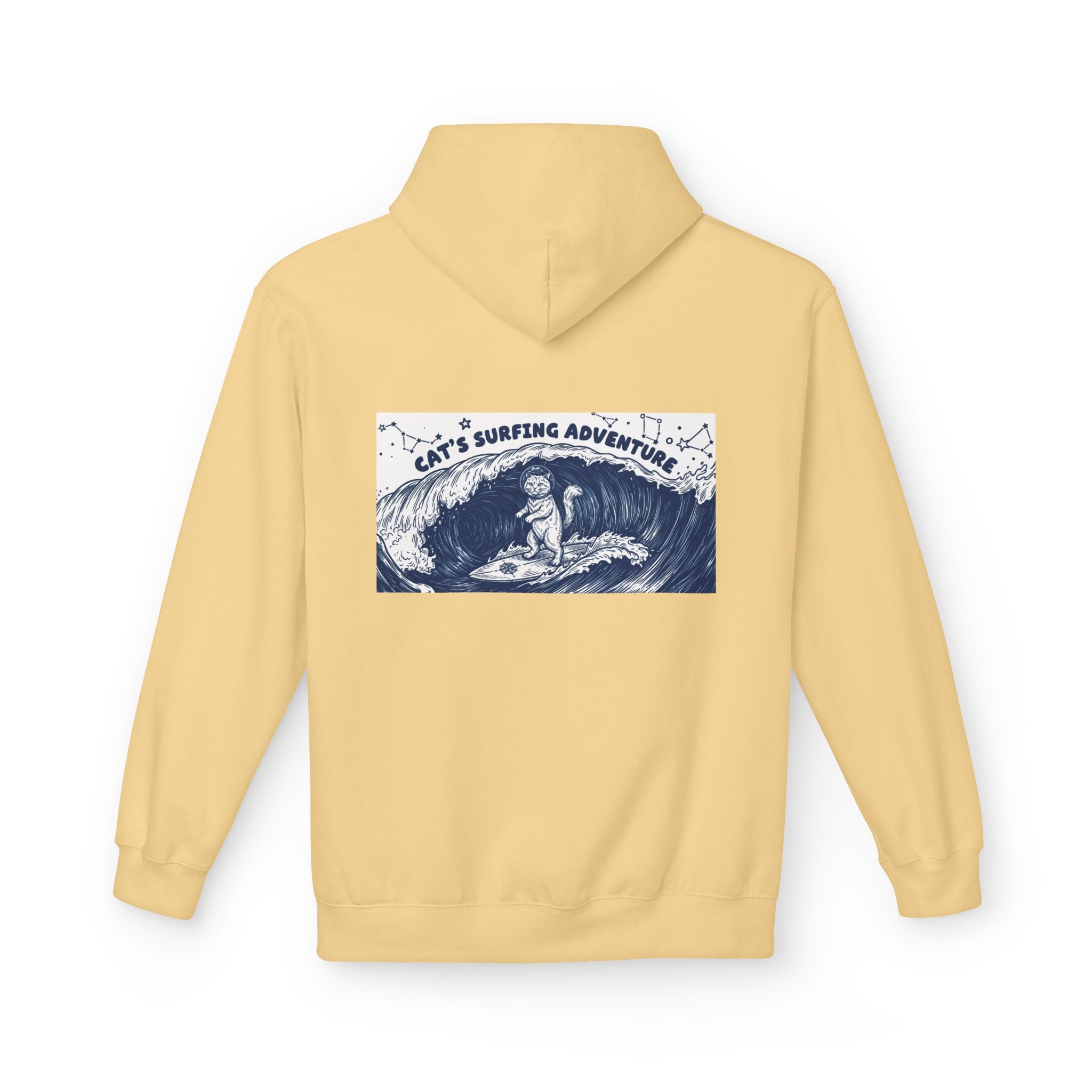 Cat's Surfing Adventure Hoodie | Vintage Ocean Graphic Sweatshirt