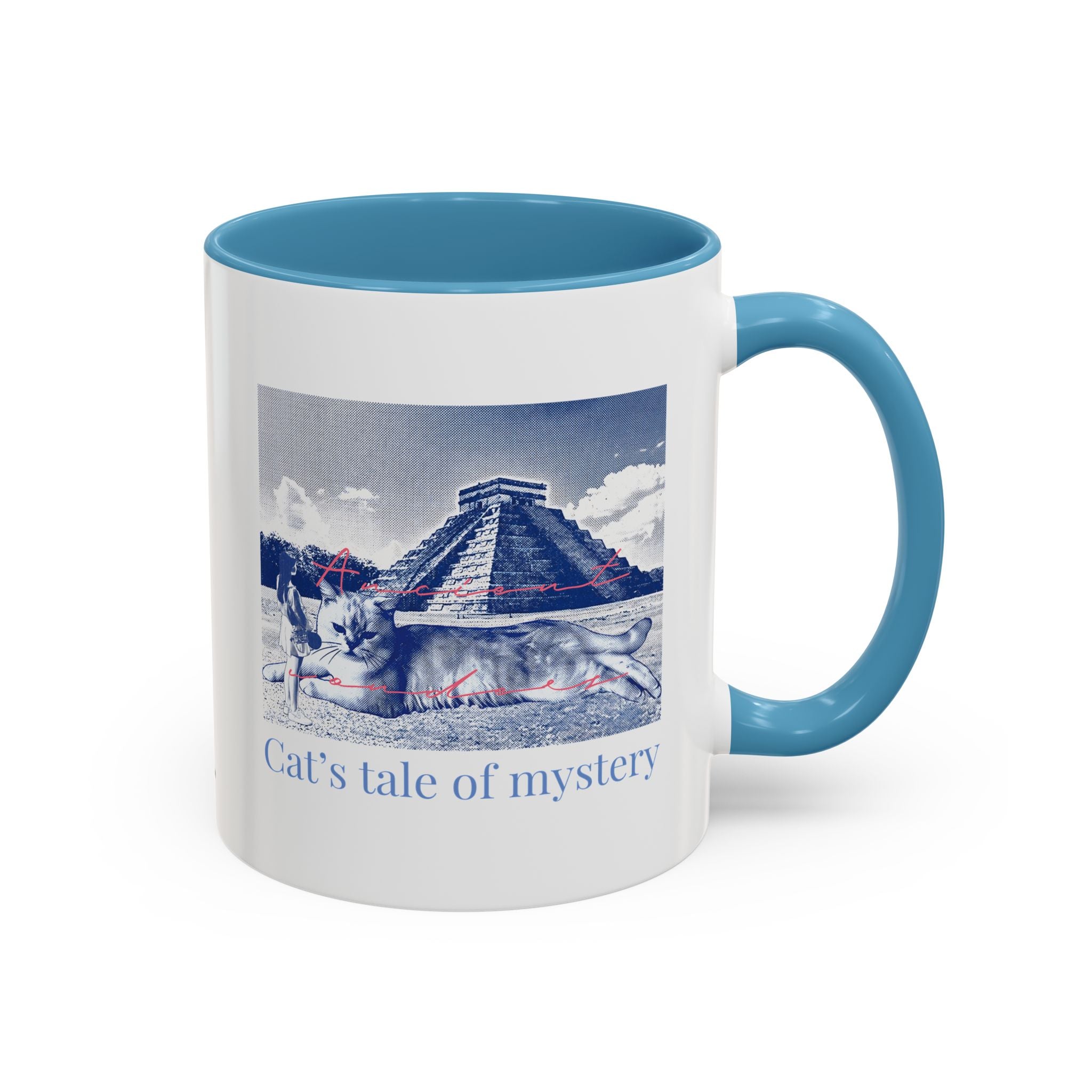 Chichen Itza Cat Travel Mug - Mexico Landmark Coffee Cup for Cat Lovers