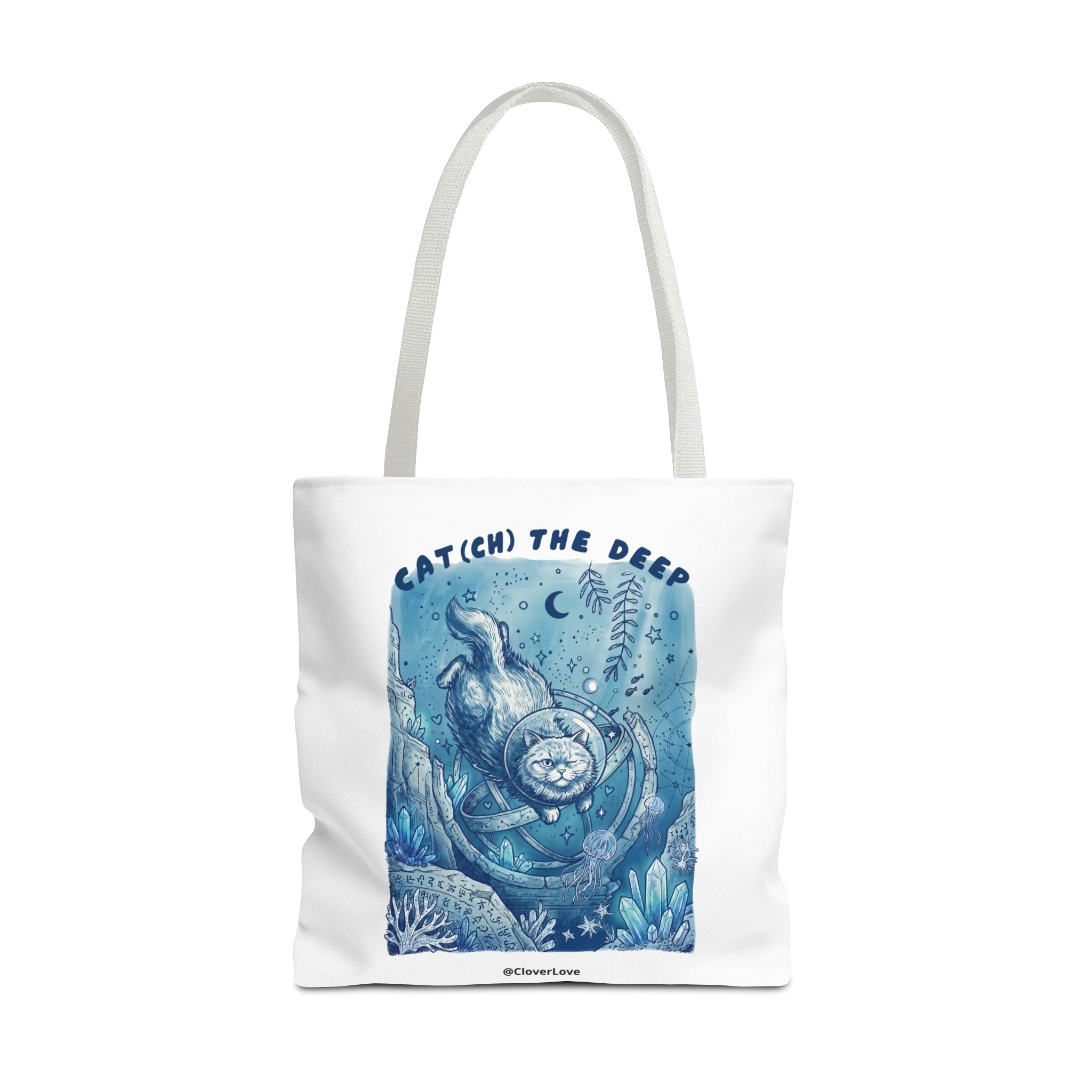Cat Deep Sea Adventure Tote Bag | Vintage Ocean Explorer Canvas Bag