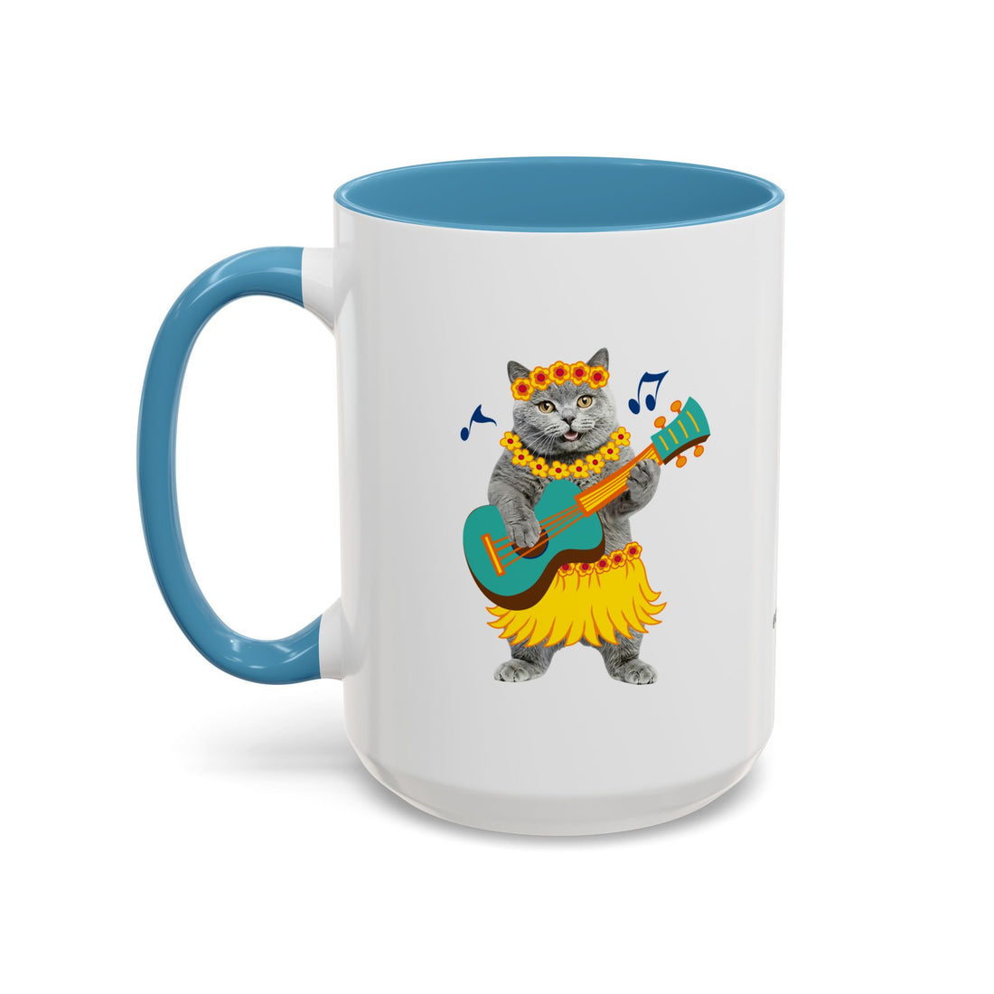 Tropical Summer Cat Mug | Personalized Pet Photo Coffee Cup With Custom Text