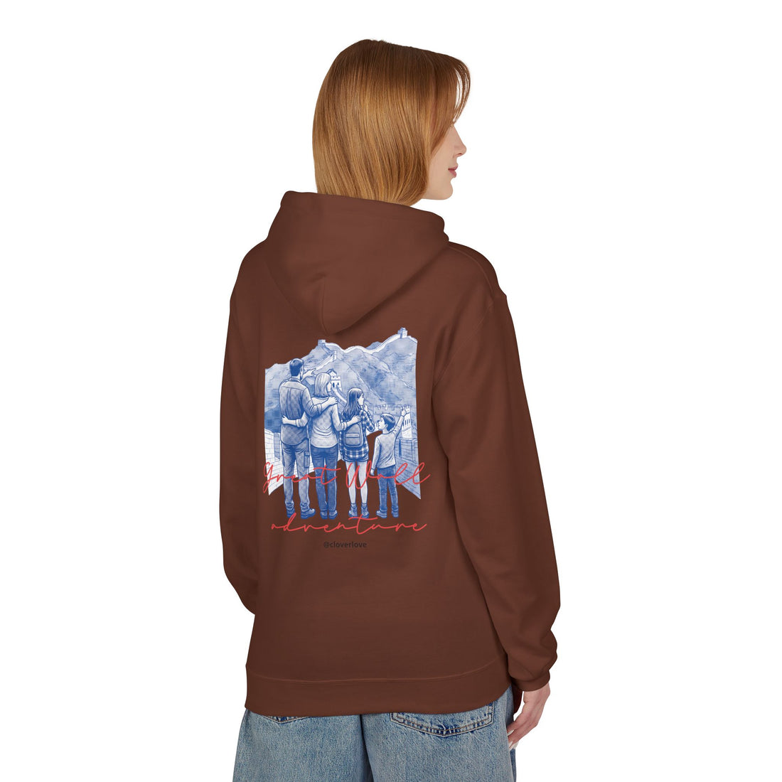 Große Mauer Familienabenteuer Hoodie – Vintage Reise Wahrzeichen Grafik Pullover Sweatshirt