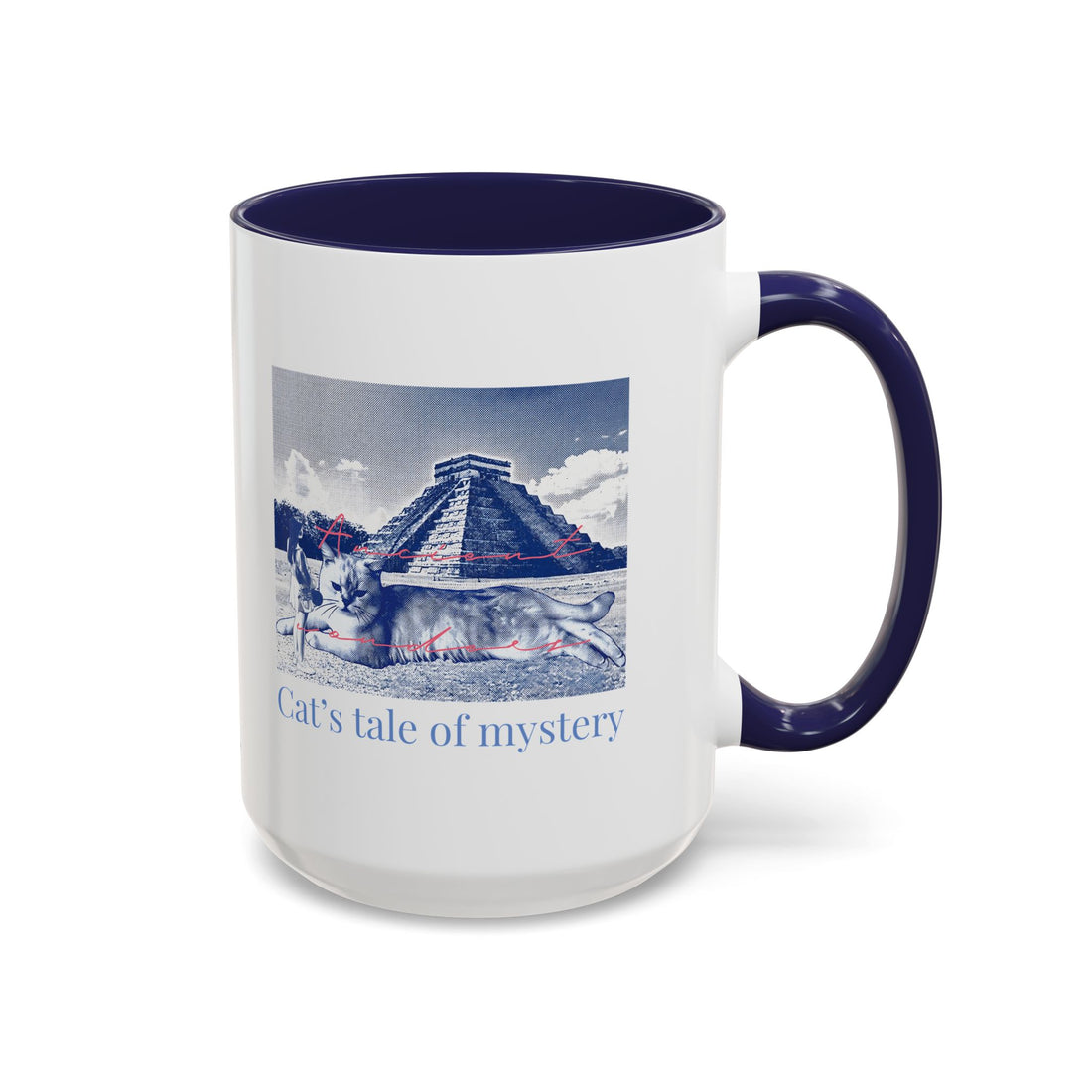 Chichen Itza Cat Travel Mug - Mexico Landmark Coffee Cup for Cat Lovers