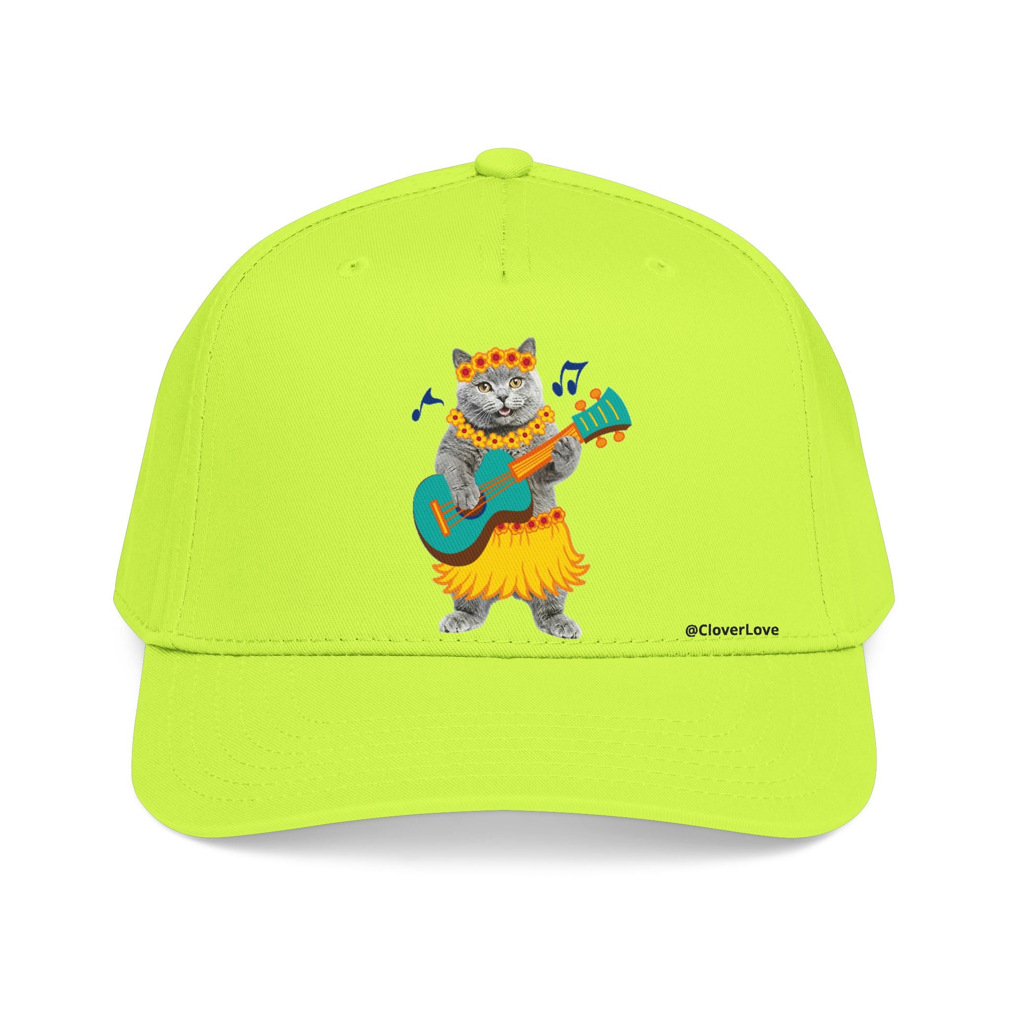 Summer Cat Guitar Hat – Personalized Pet Lover Baseball Cap, Fun Beach Vacation Gift