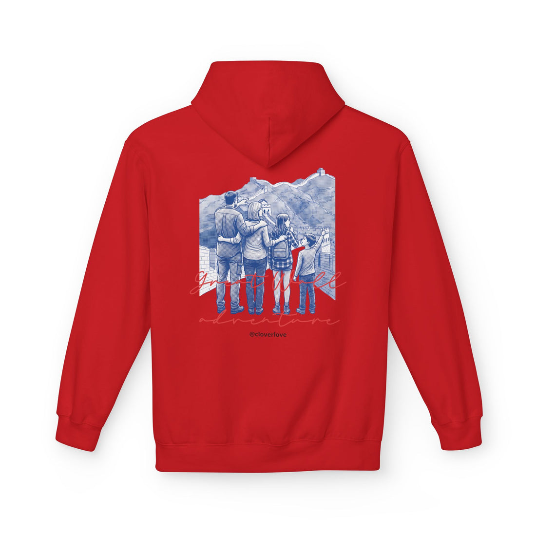 Große Mauer Familienabenteuer Hoodie – Vintage Reise Wahrzeichen Grafik Pullover Sweatshirt