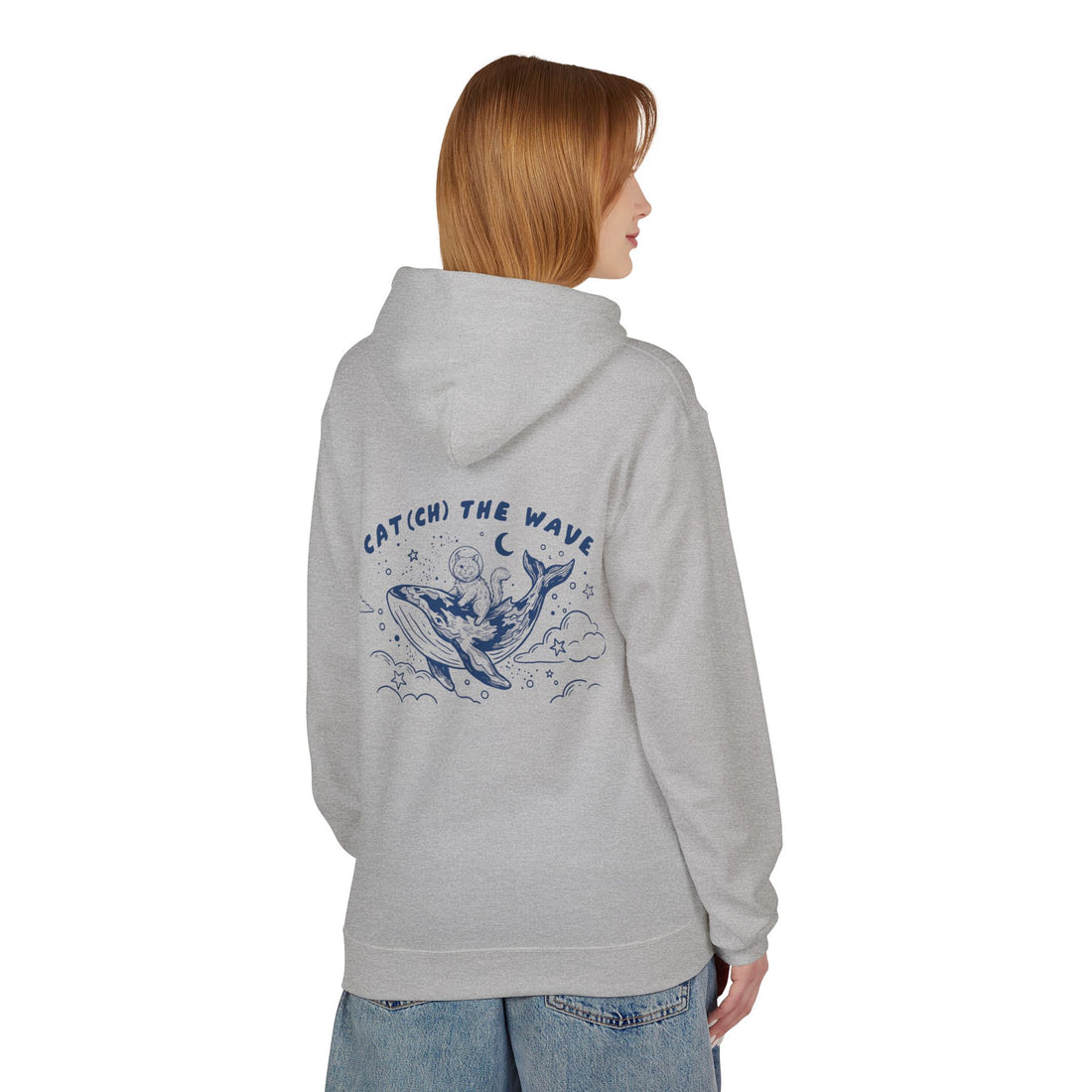 Cat Whale Adventure Hoodie | Vintage Ocean Graphic Sweatshirt