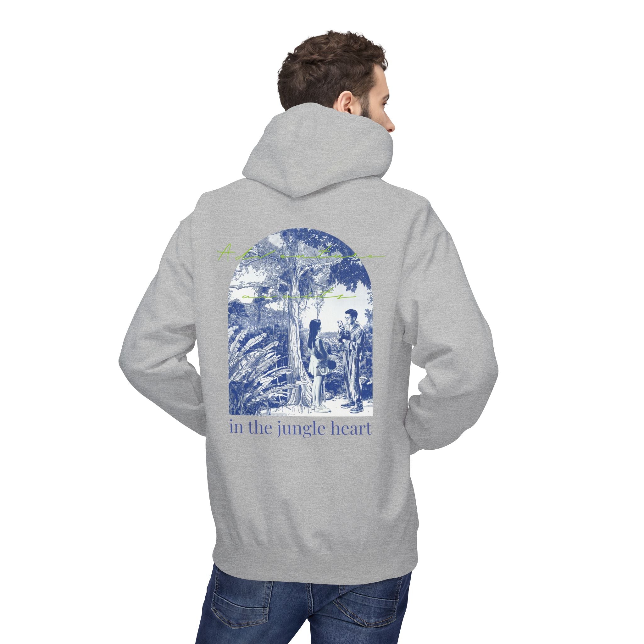 Jungle Adventure Hoodie – Vintage Tropical Travel Graphic Pullover Sweatshirt