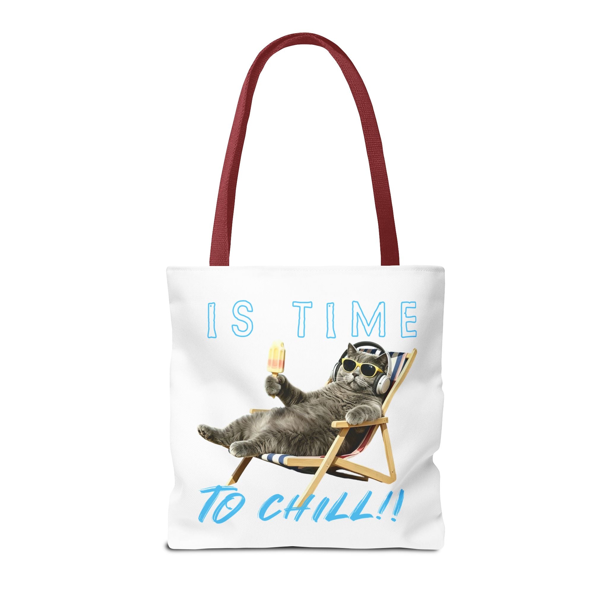 Summer Chill Cat Tote Bag | Funny Cat Lover Beach Bag