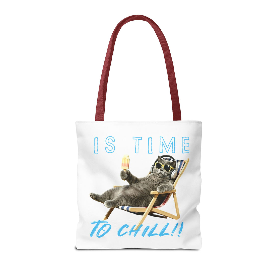 Summer Chill Cat Tote Bag | Funny Cat Lover Beach Bag