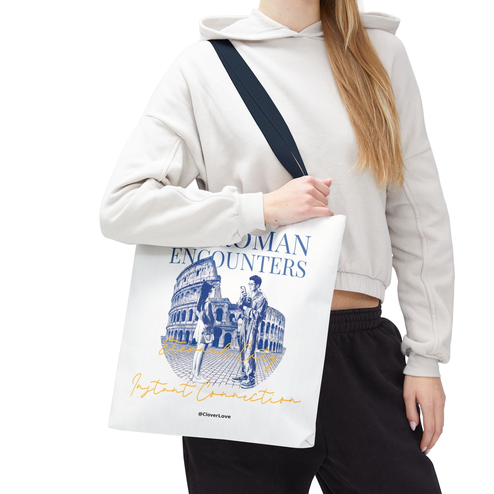 Roman Encounter Travel Tote Bag | Vintage Italy Rome Colosseum Canvas Tote Bag for Travel Lovers