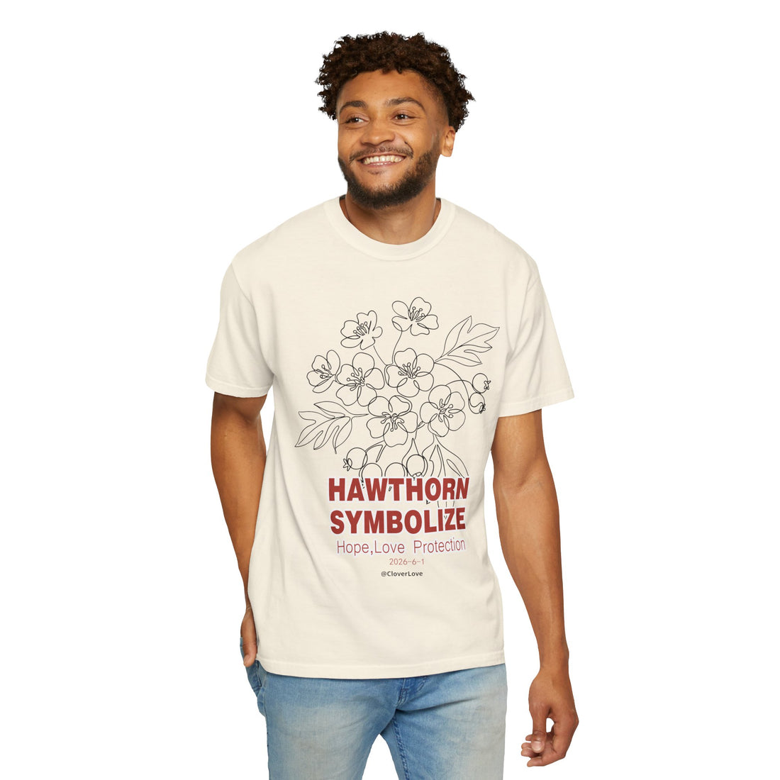 Hawthorn Flower T-Shirt - Botanical Graphic Shirt for Flower Lovers