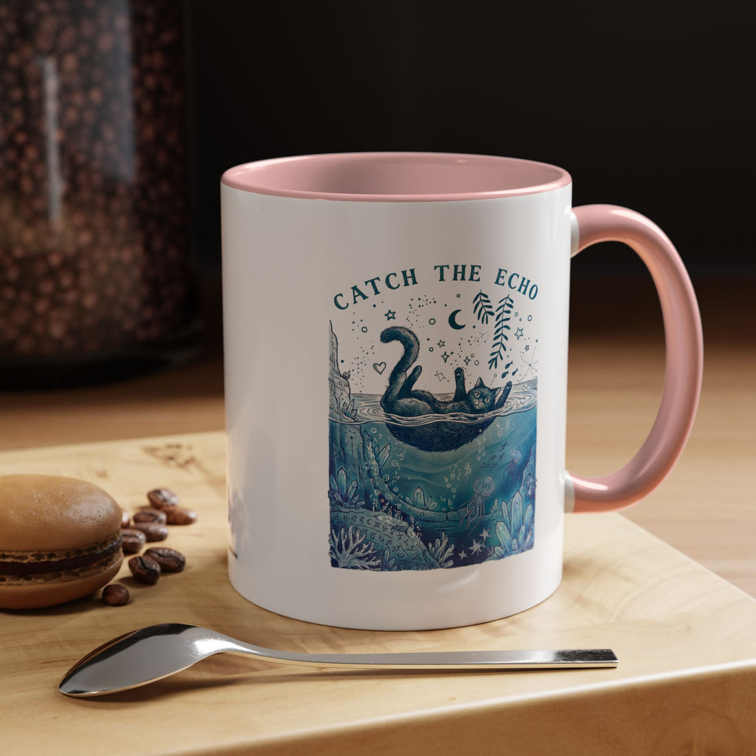 Cat's Ocean Echo Mug - Cute Underwater Cat Lover Coffee Cup