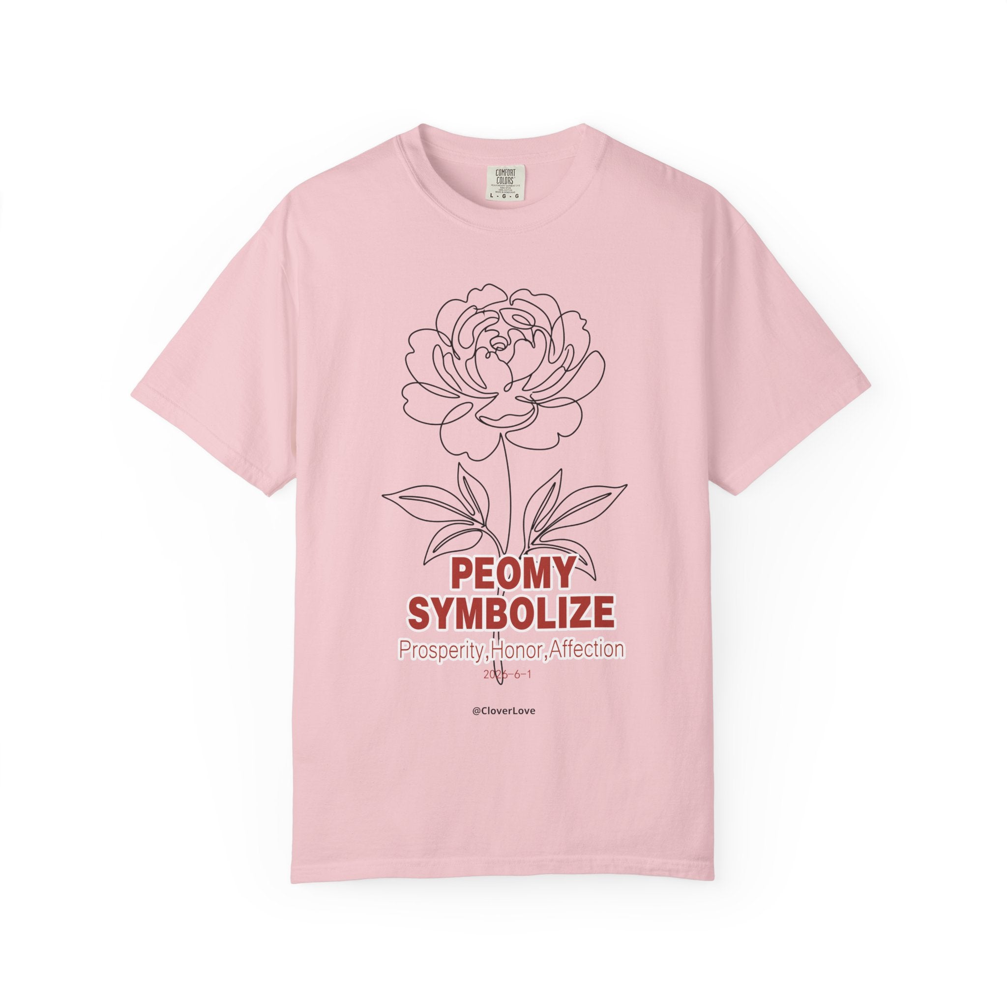 Peony Flower T-Shirt - Elegant Botanical Graphic Shirt for Flower Lovers