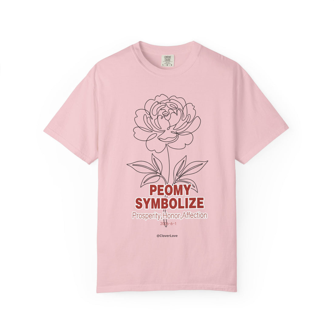 Peony Flower T-Shirt - Elegant Botanical Graphic Shirt for Flower Lovers