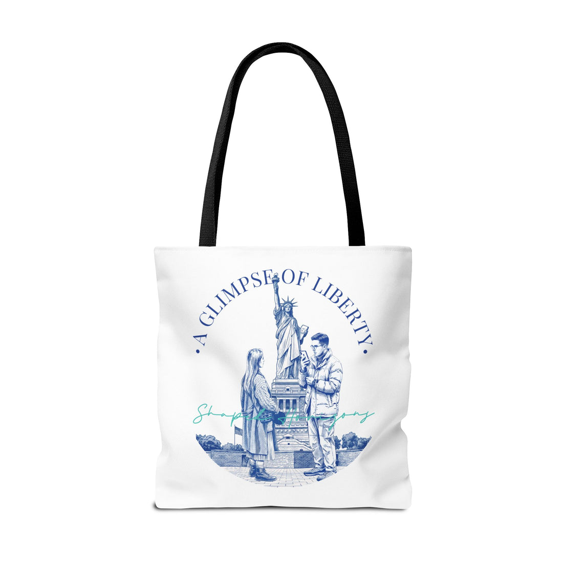 A Glimpse Of Liberty Travel Tote Bag | Statue of Liberty New York Canvas Tote Bag
