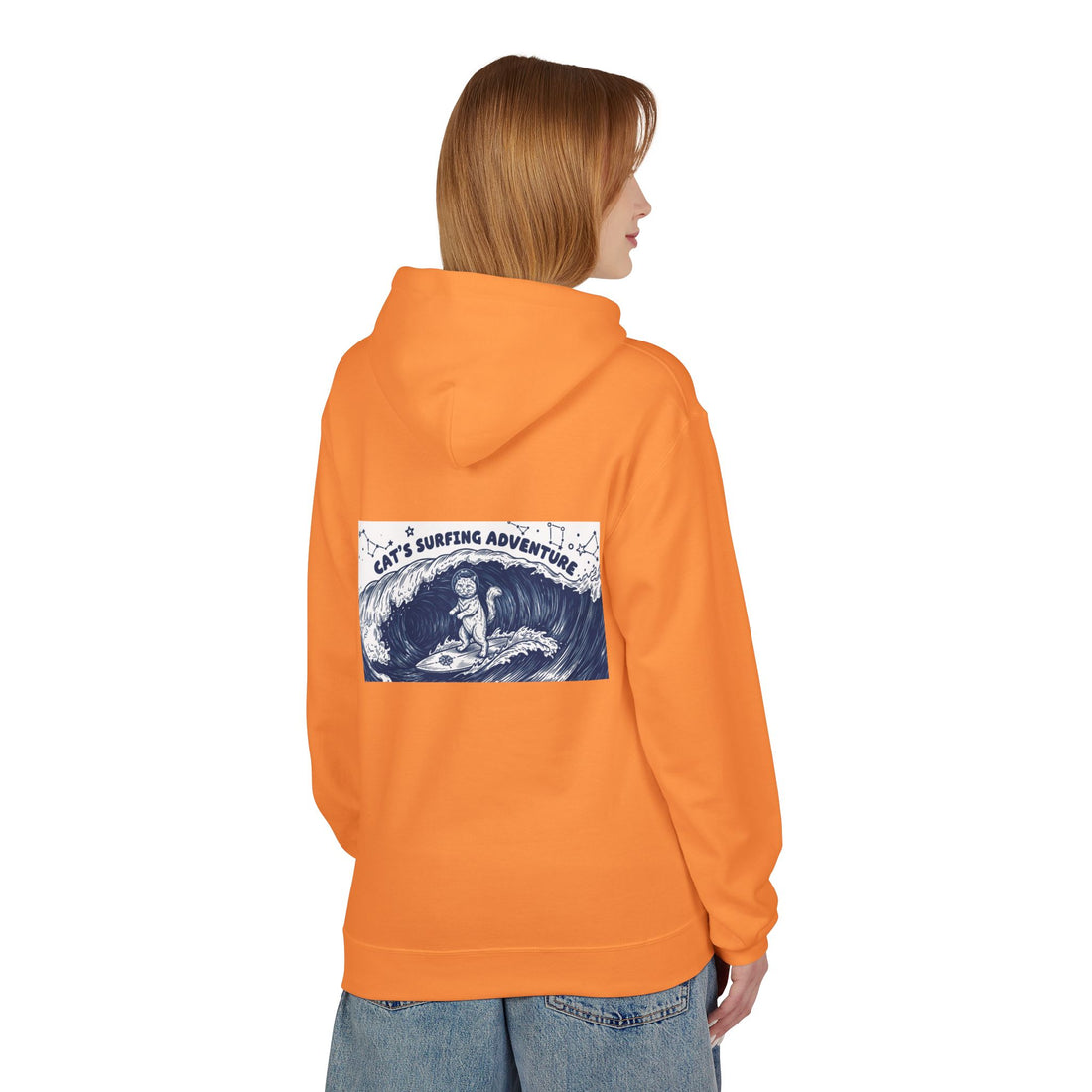 Cat's Surfing Adventure Hoodie | Vintage Ocean Graphic Sweatshirt