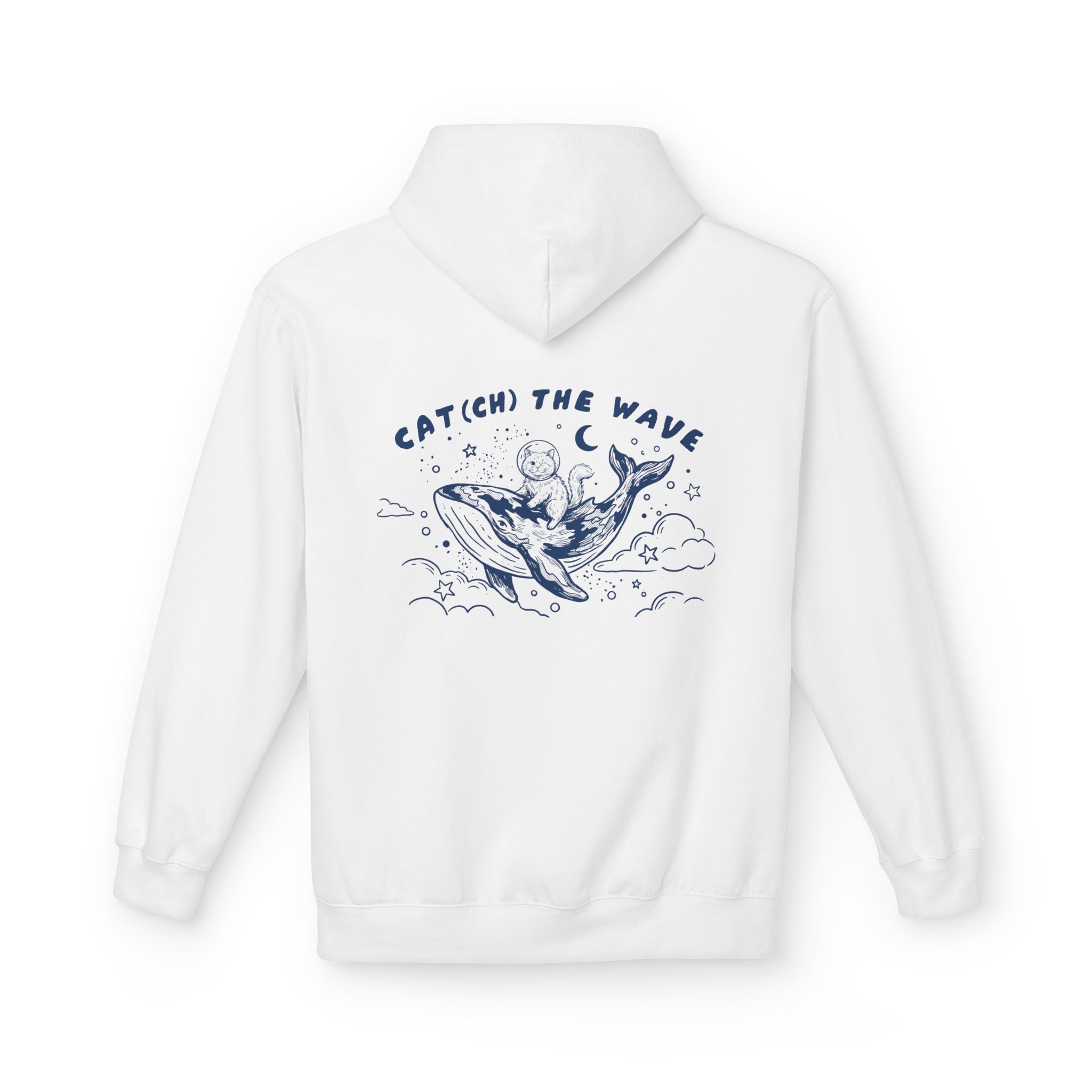 Cat Whale Adventure Hoodie | Vintage Ocean Graphic Sweatshirt