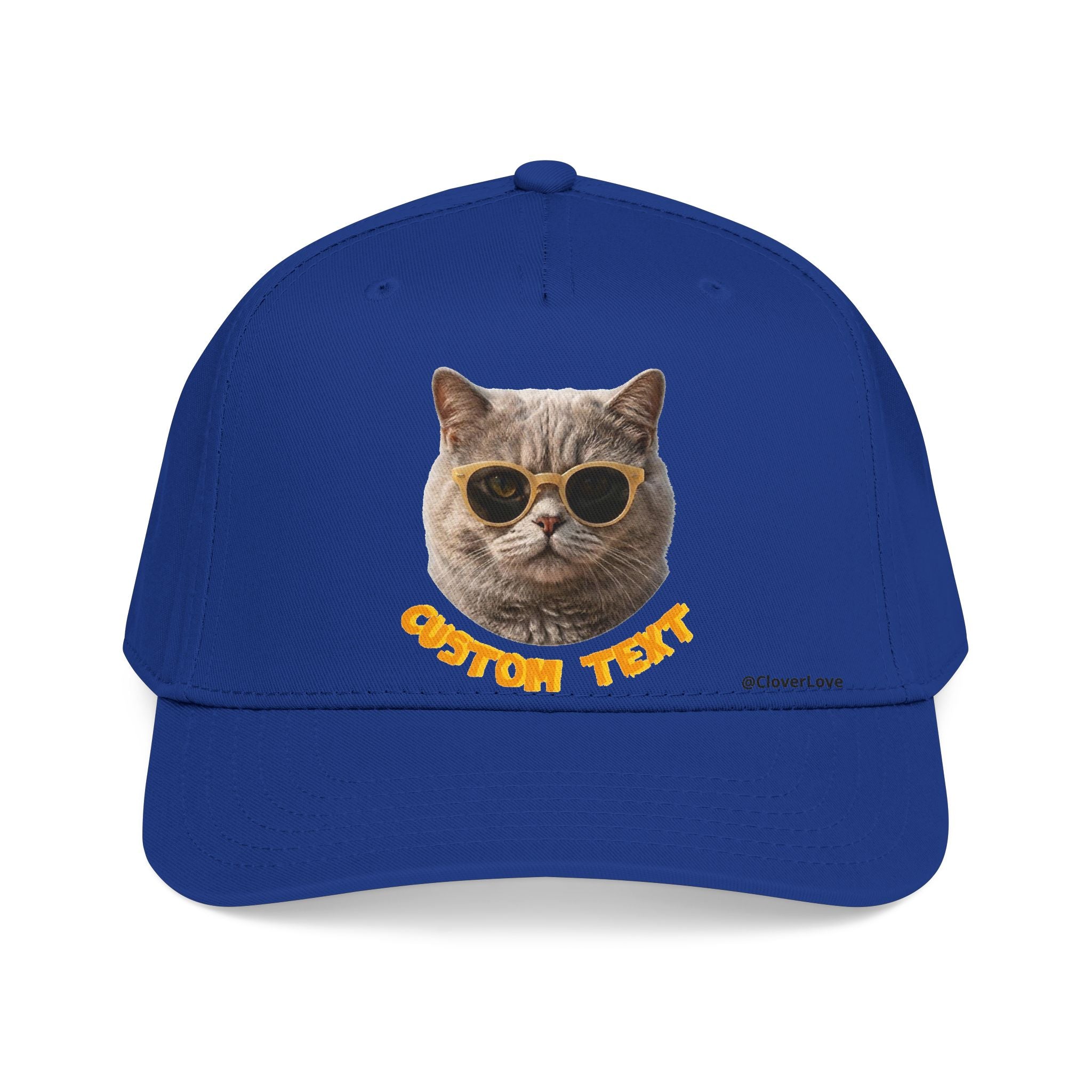 Custom Cat Baseball Cap, Personalized Summer Cat Hat with Sunglasses, Cute Pet Lover Gift
