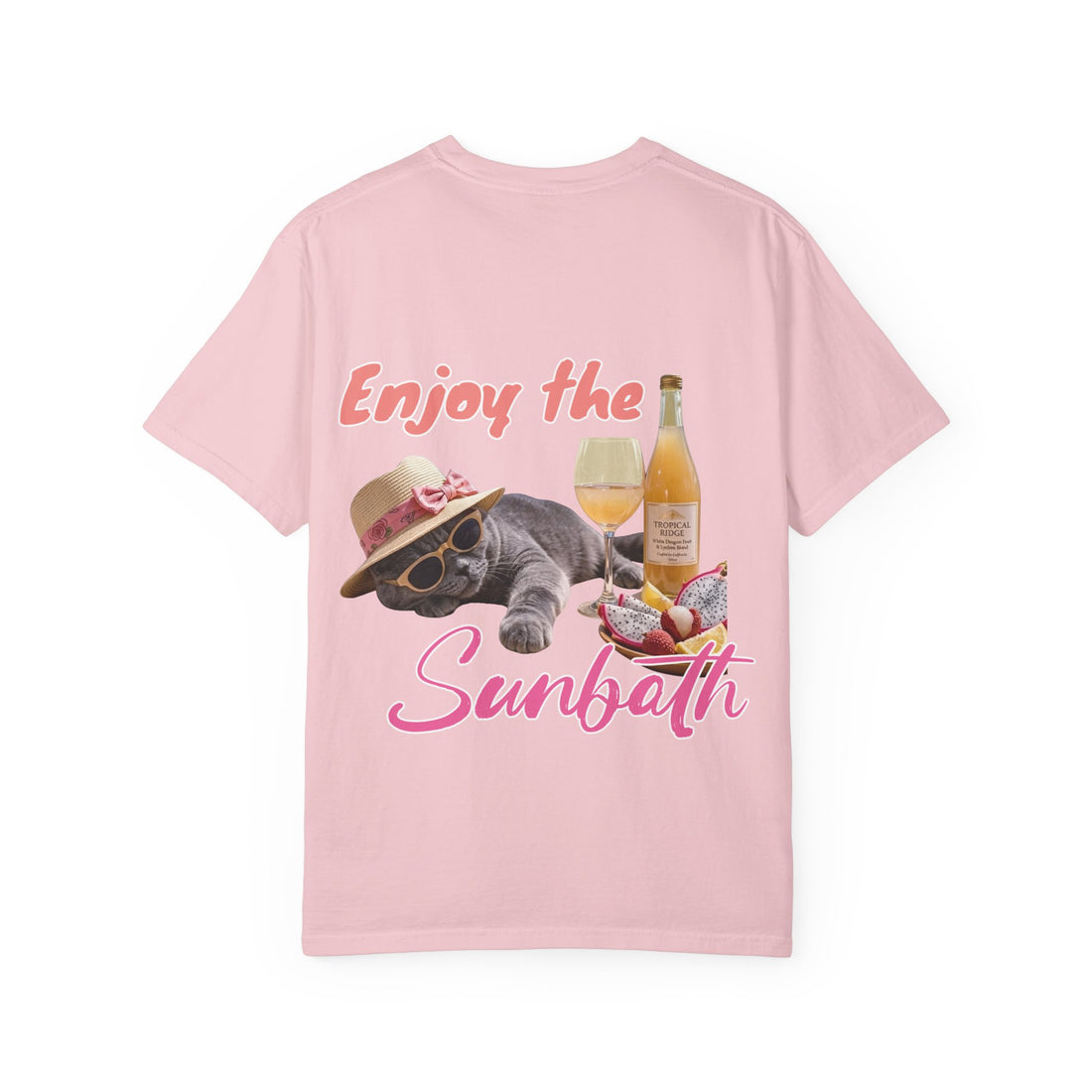 Custom Cat Vacation T-Shirt - Beach Sunbath Cat Lover Gift