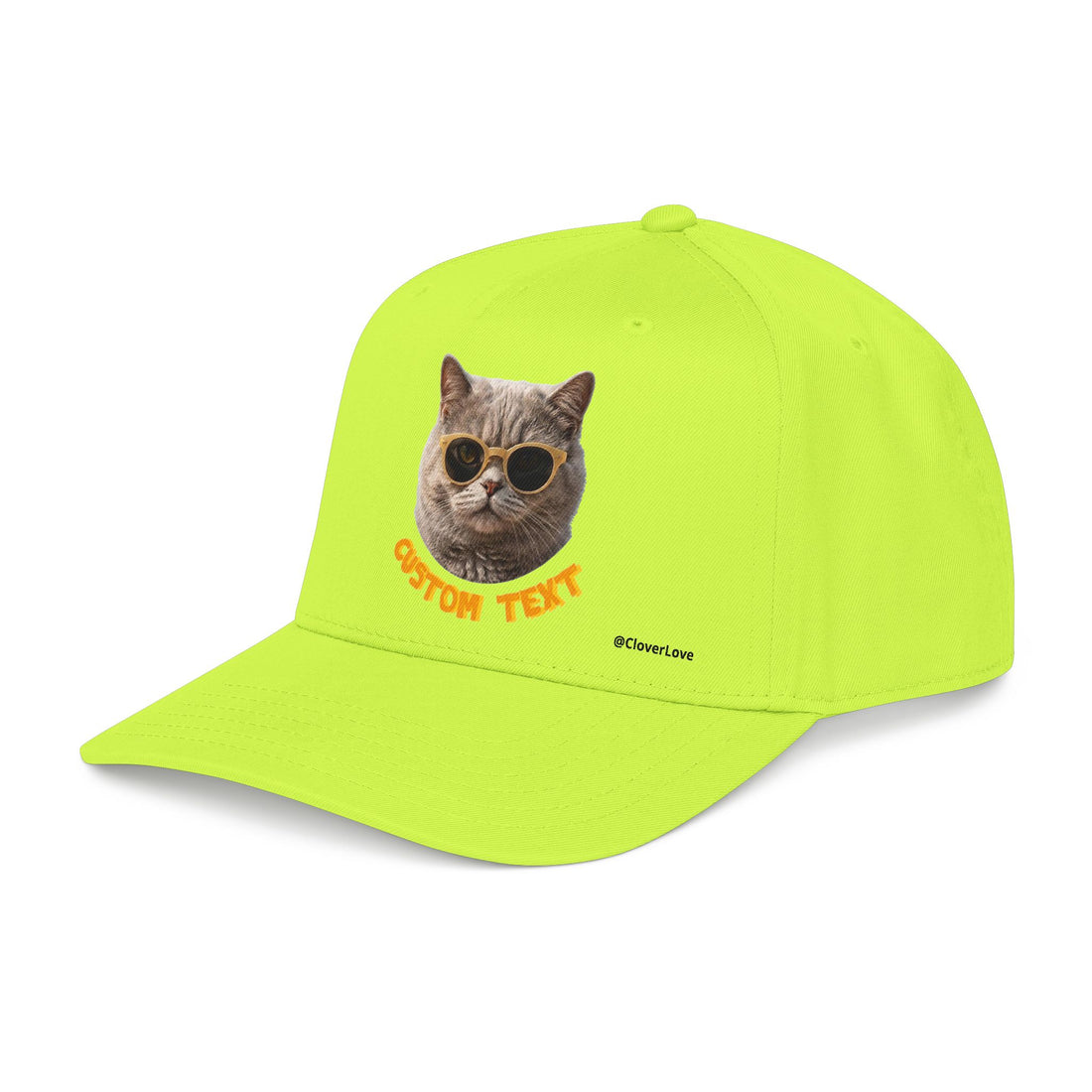 Custom Cat Baseball Cap, Personalized Summer Cat Hat with Sunglasses, Cute Pet Lover Gift