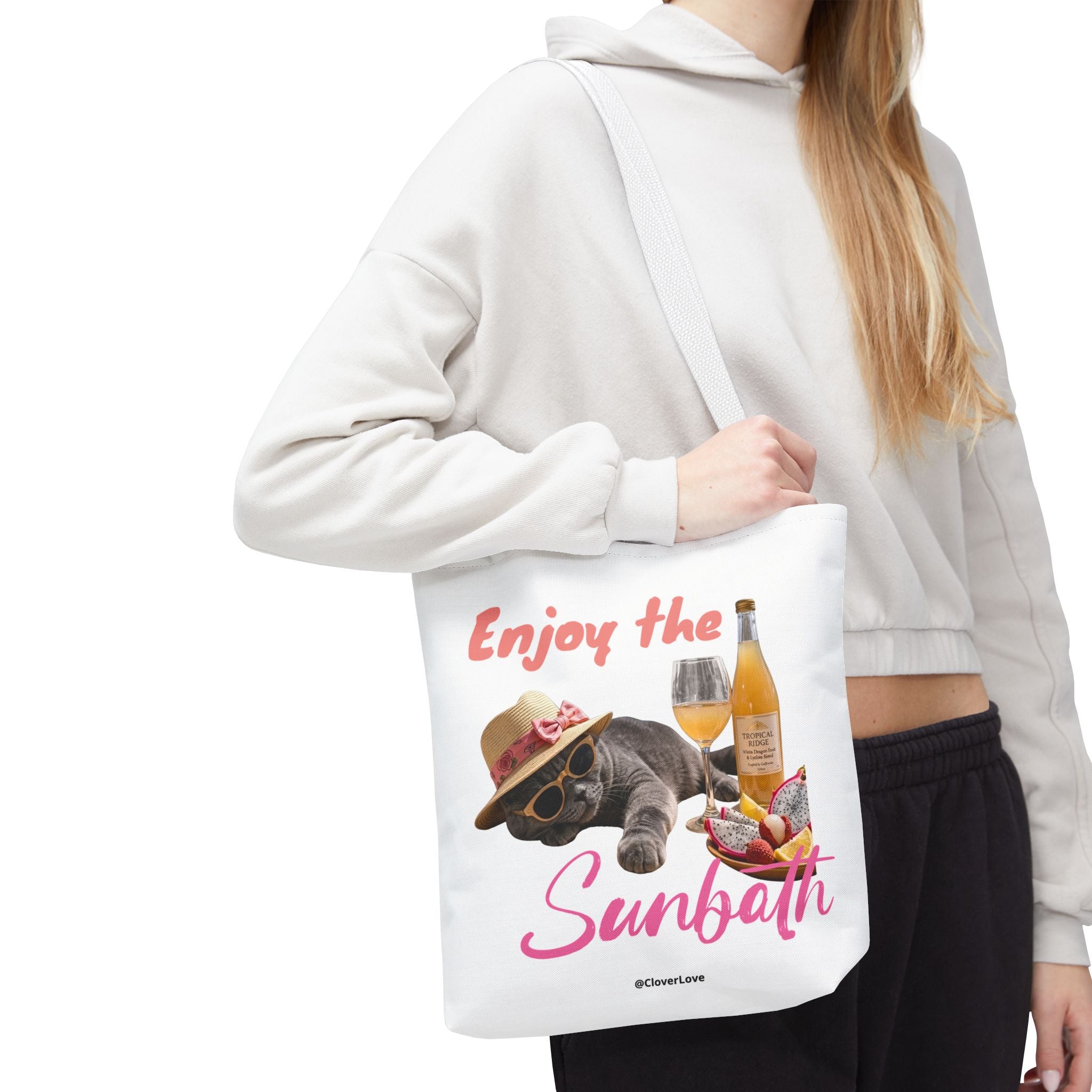 Summer Cat Tote Bag | Personalized Cat Photo Canvas Bag