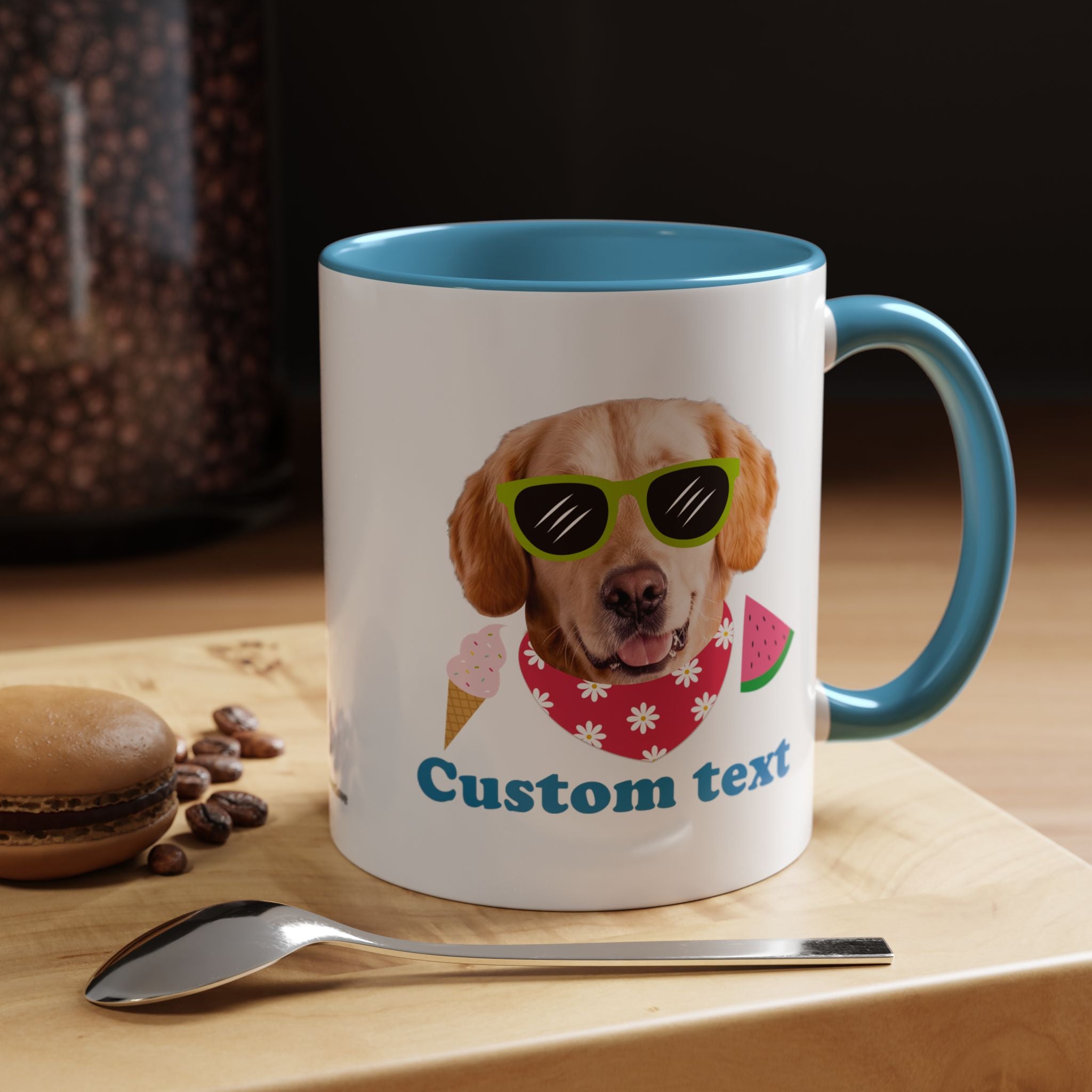 Süße Sommer Hunde-Tasse | Personalisierte Hunde-Foto-Kaffeetasse mit individuellem Text