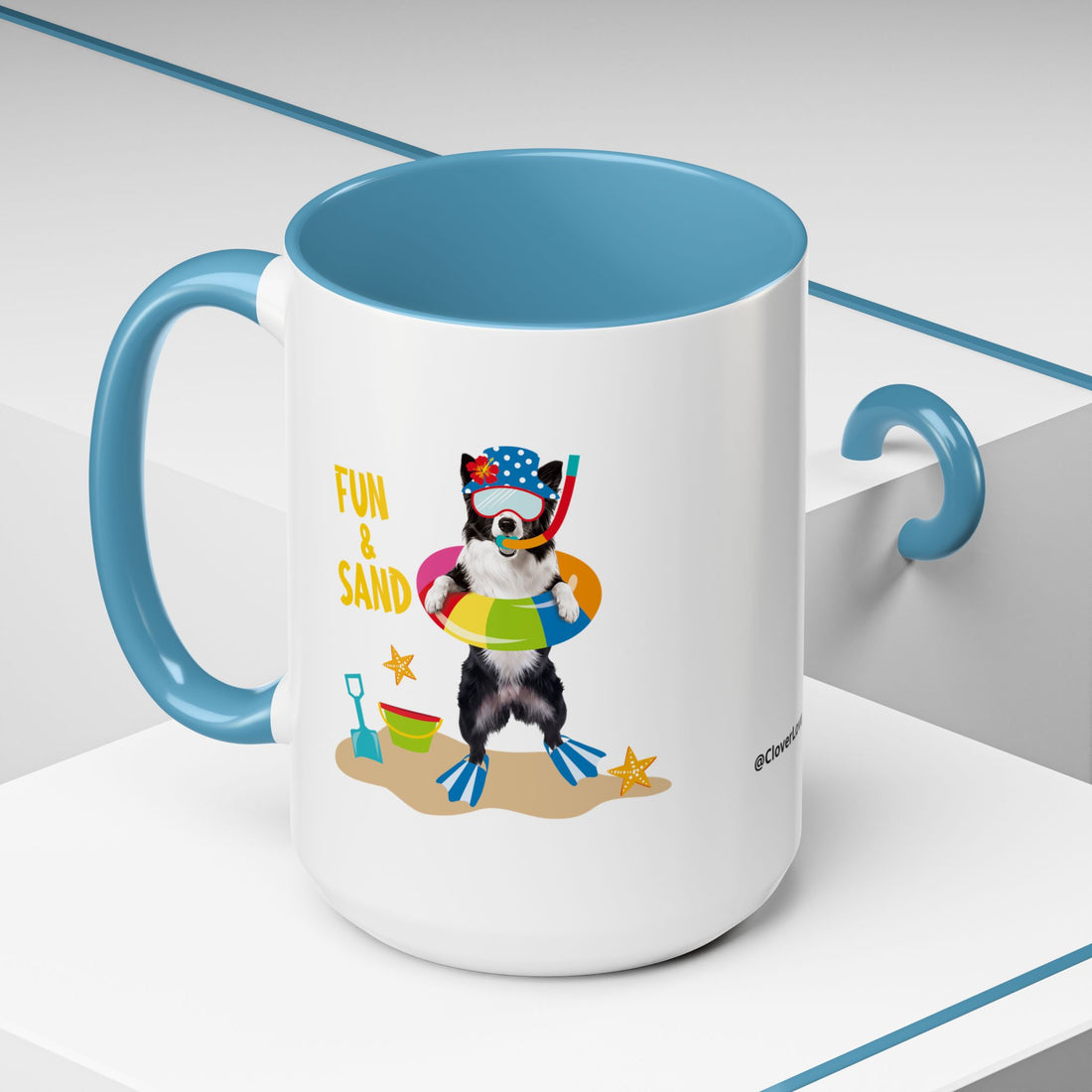 Summer Diving Dog Mug | Personalized Dog Photo Coffee Cup With Custom Text
