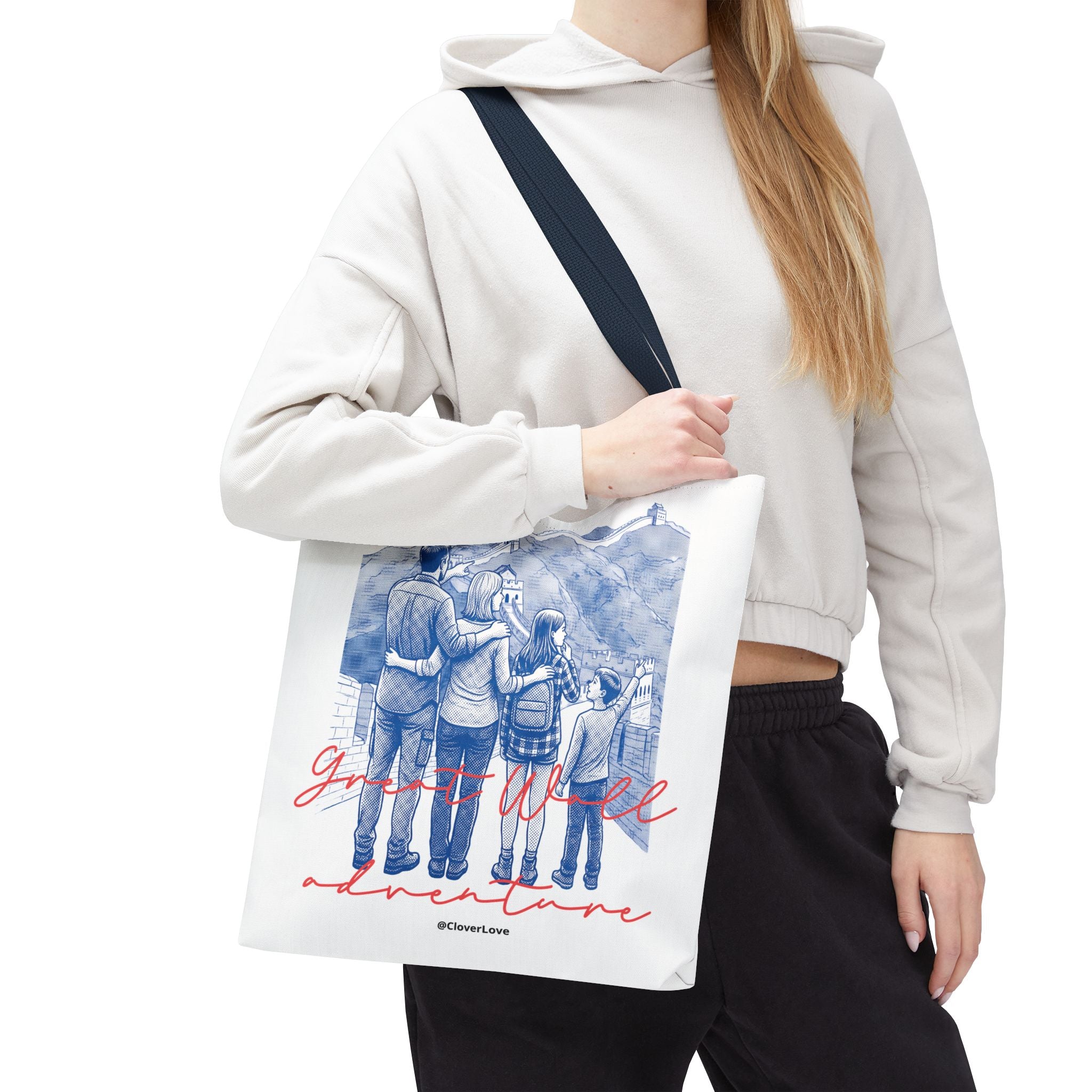 Great Wall of China Tote Bag, Family Travel Souvenir Bag, Landmark Canvas Tote