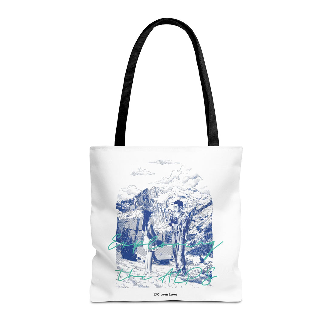 Travel Adventure Tote Bag | Vintage Mountain Explorer Canvas Bag