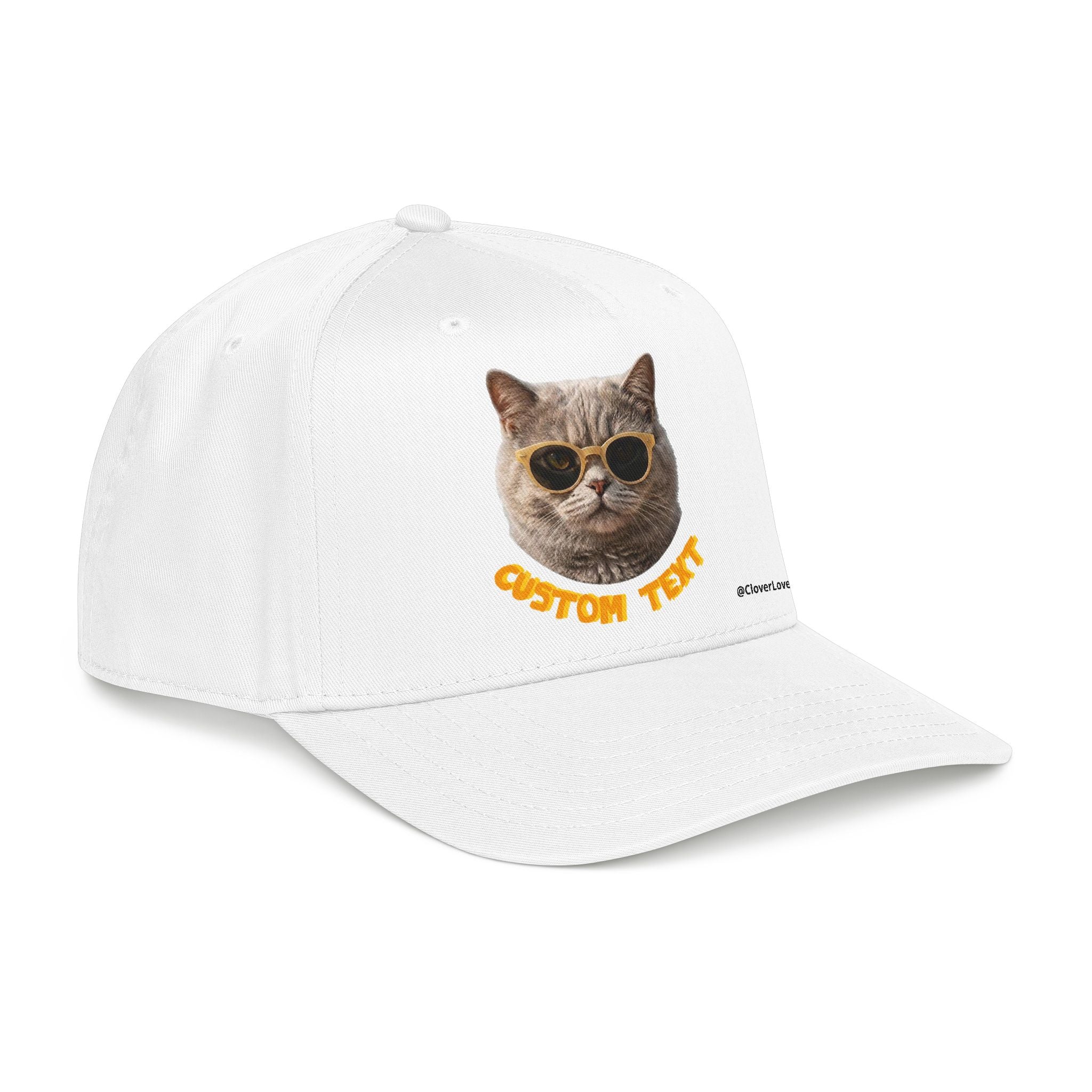 Custom Cat Baseball Cap, Personalized Summer Cat Hat with Sunglasses, Cute Pet Lover Gift
