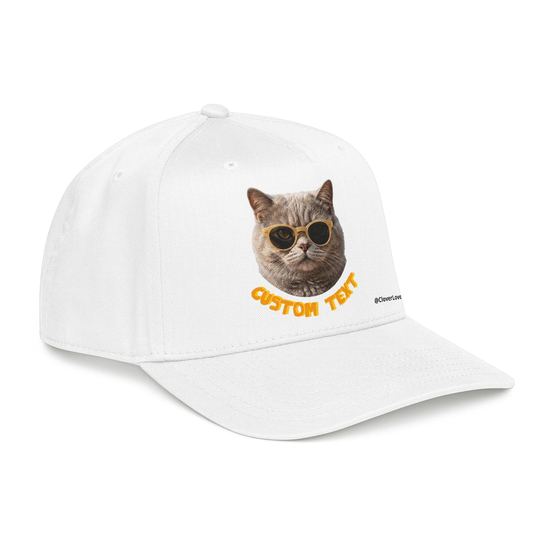 Custom Cat Baseball Cap, Personalized Summer Cat Hat with Sunglasses, Cute Pet Lover Gift