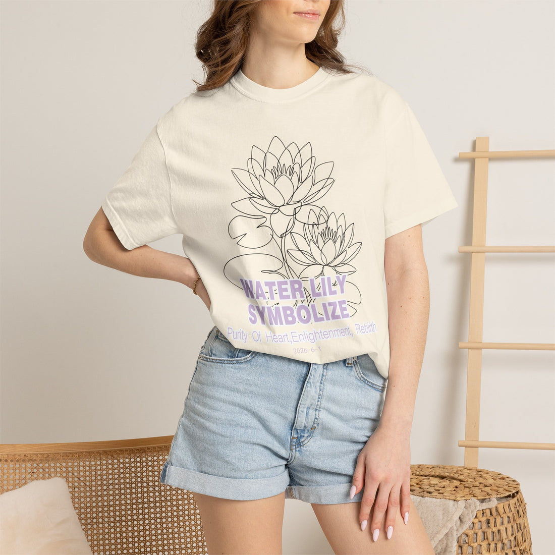Water Lily Flower T-Shirt - Botanical Graphic Shirt for Flower Lovers
