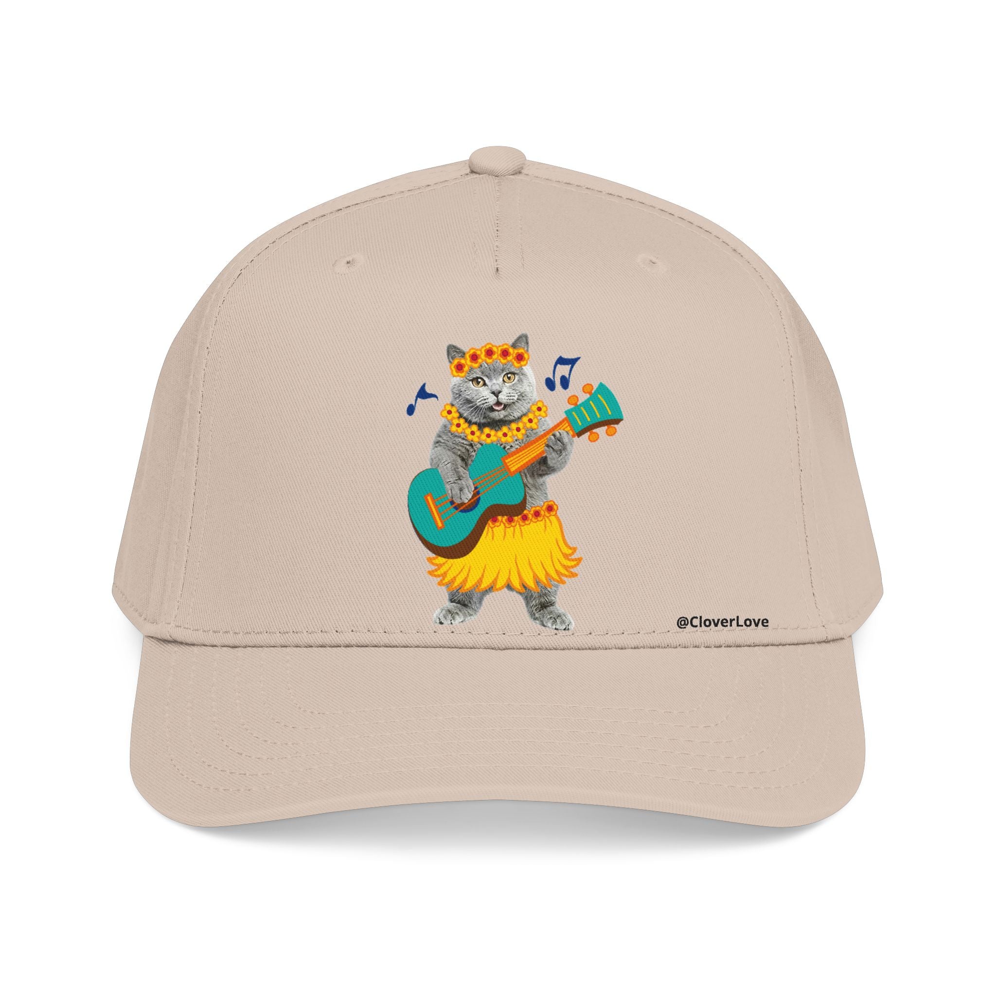 Summer Cat Guitar Hat – Personalized Pet Lover Baseball Cap, Fun Beach Vacation Gift