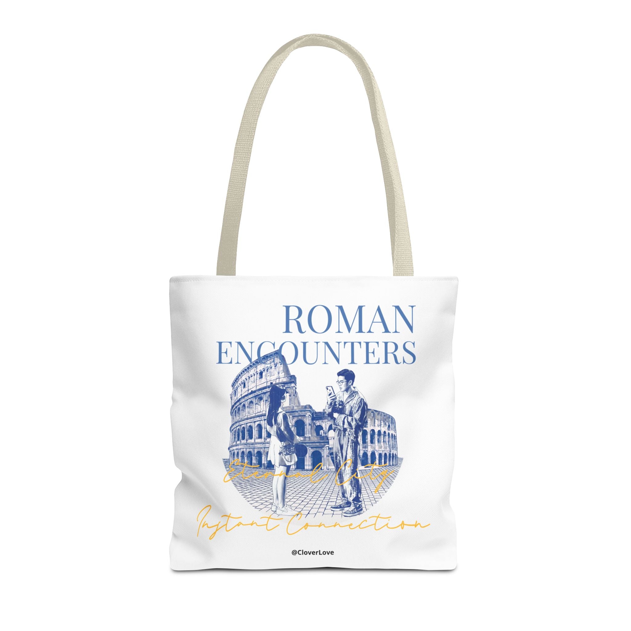 Roman Encounter Travel Tote Bag | Vintage Italy Rome Colosseum Canvas Tote Bag for Travel Lovers