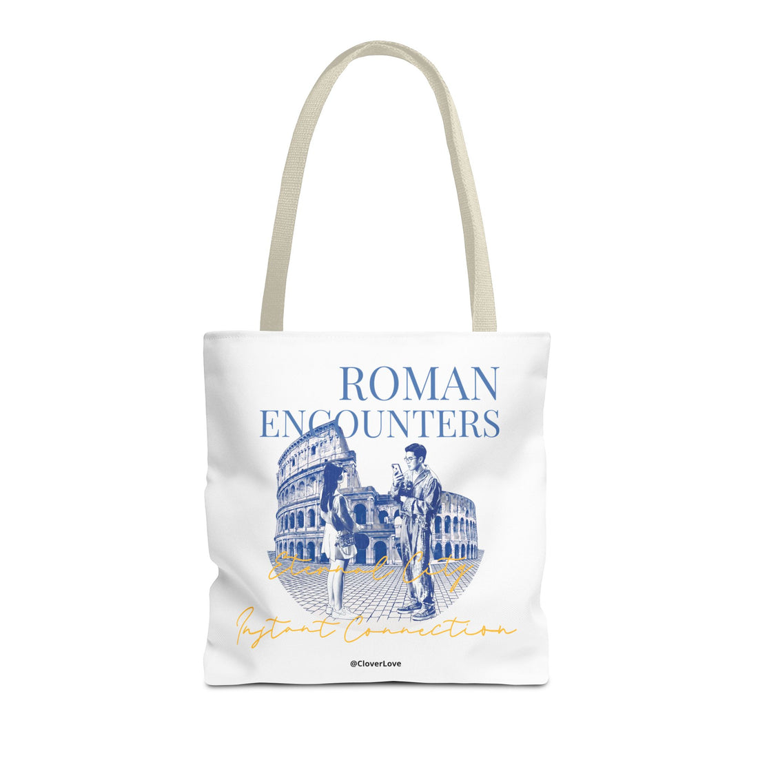 Roman Encounter Travel Tote Bag | Vintage Italy Rome Colosseum Canvas Tote Bag for Travel Lovers