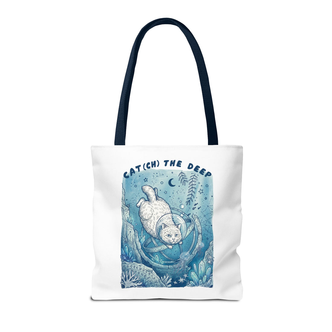 Cat Deep Sea Adventure Tote Bag | Vintage Ocean Explorer Canvas Bag