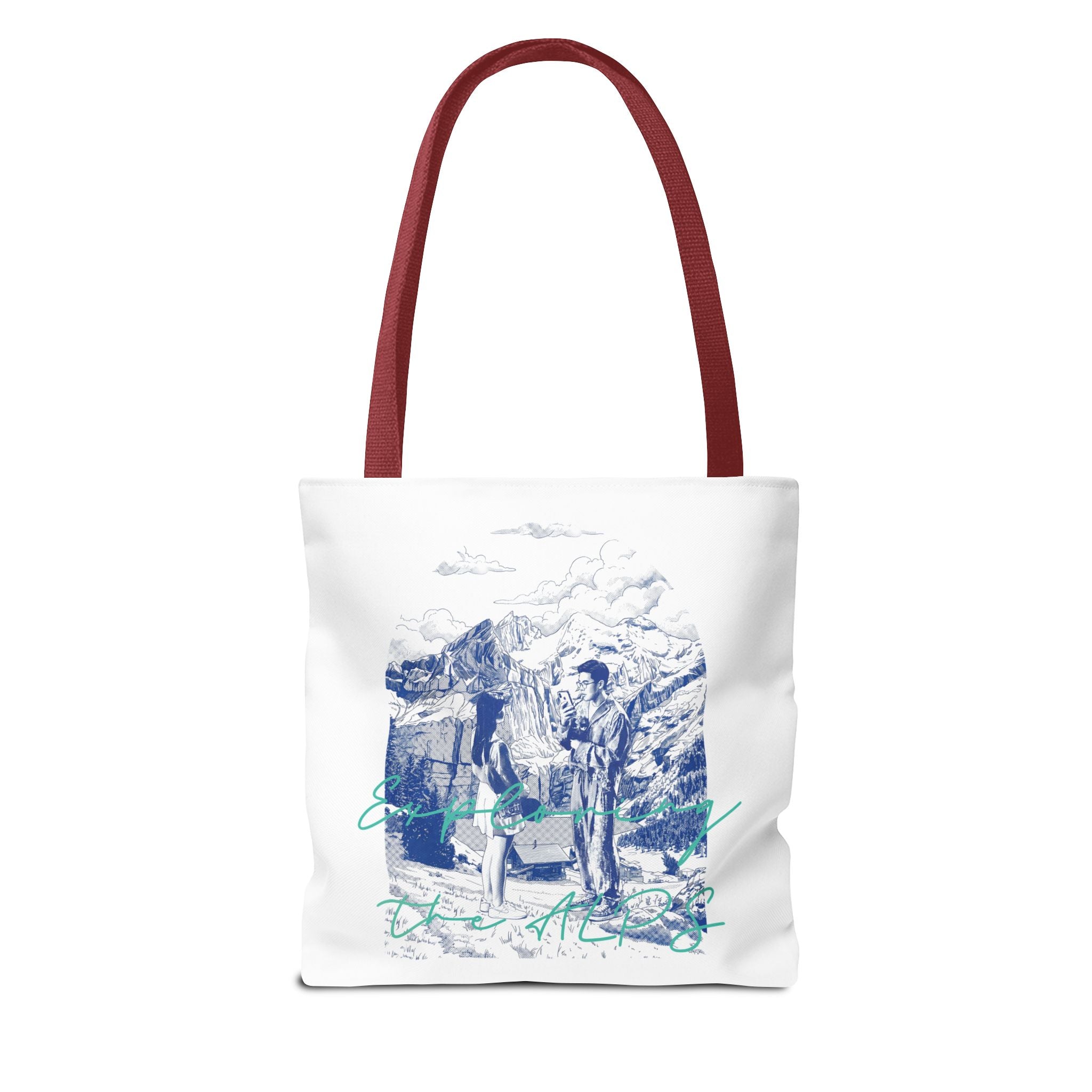 Travel Adventure Tote Bag | Vintage Mountain Explorer Canvas Bag