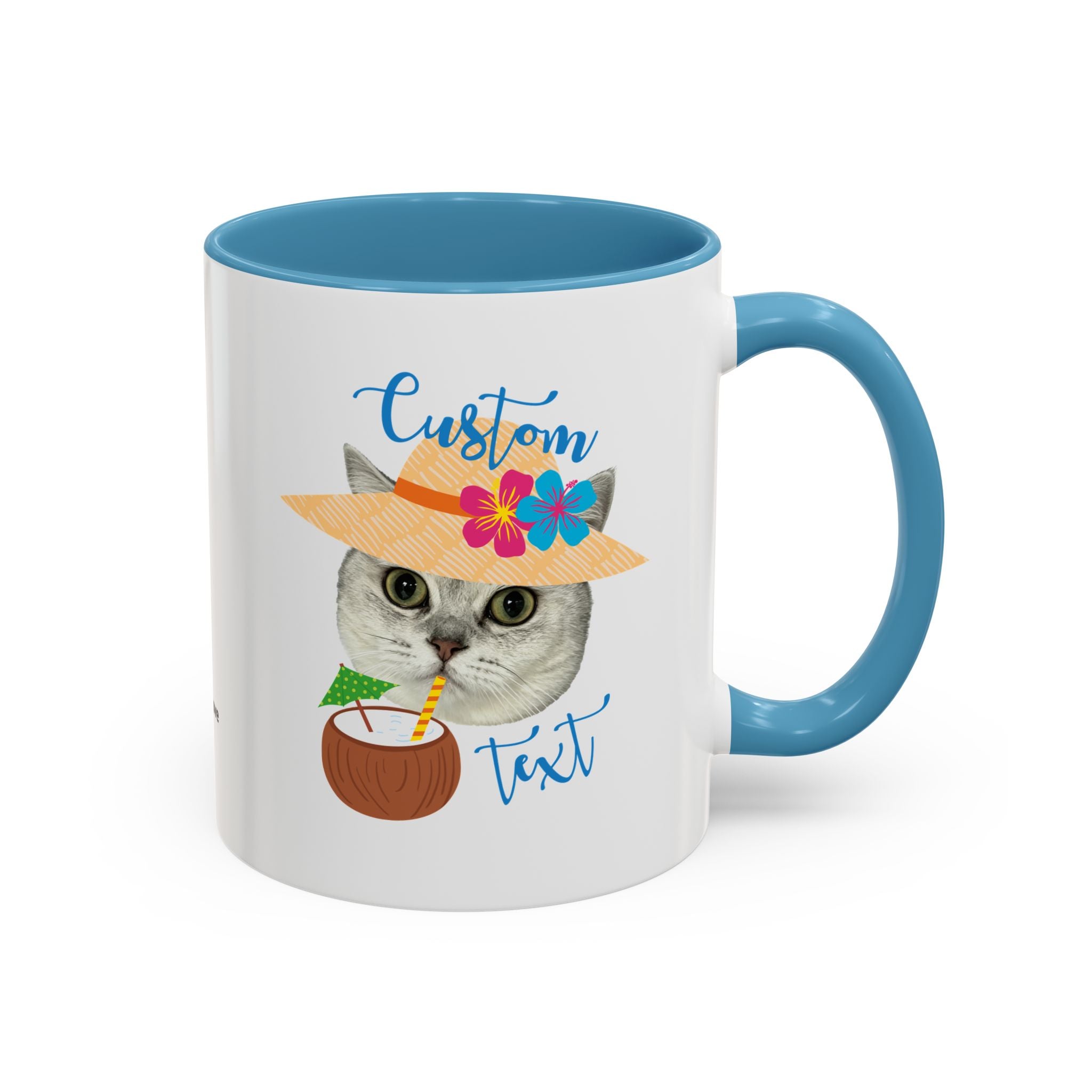 Personalized Summer Cat Mug | Custom Pet Portrait Coffee Cup